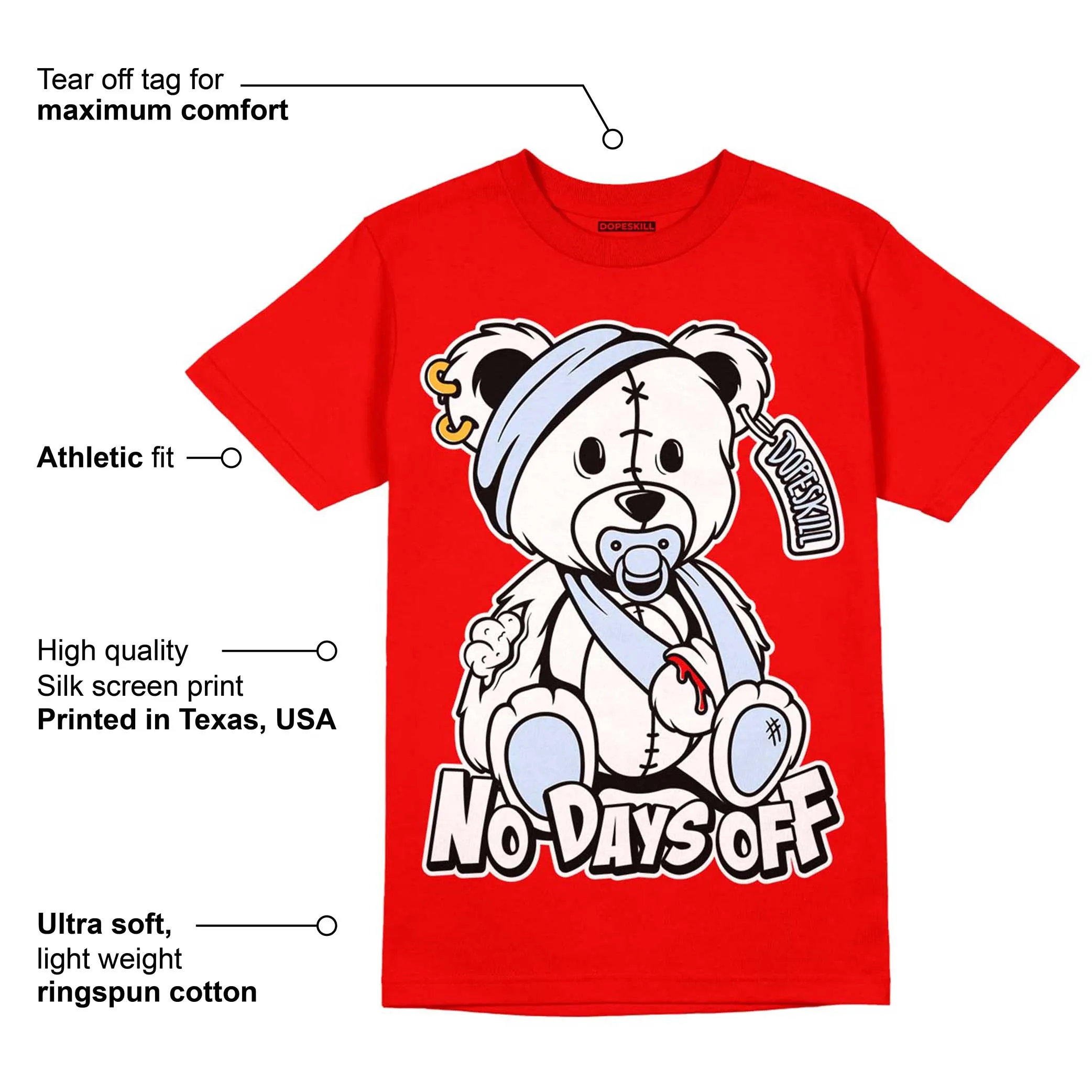 Cherry 11s DopeSkill Varsity Red T-shirt Hurt Bear Graphic sold by DopeSkill product image thumbnail 2