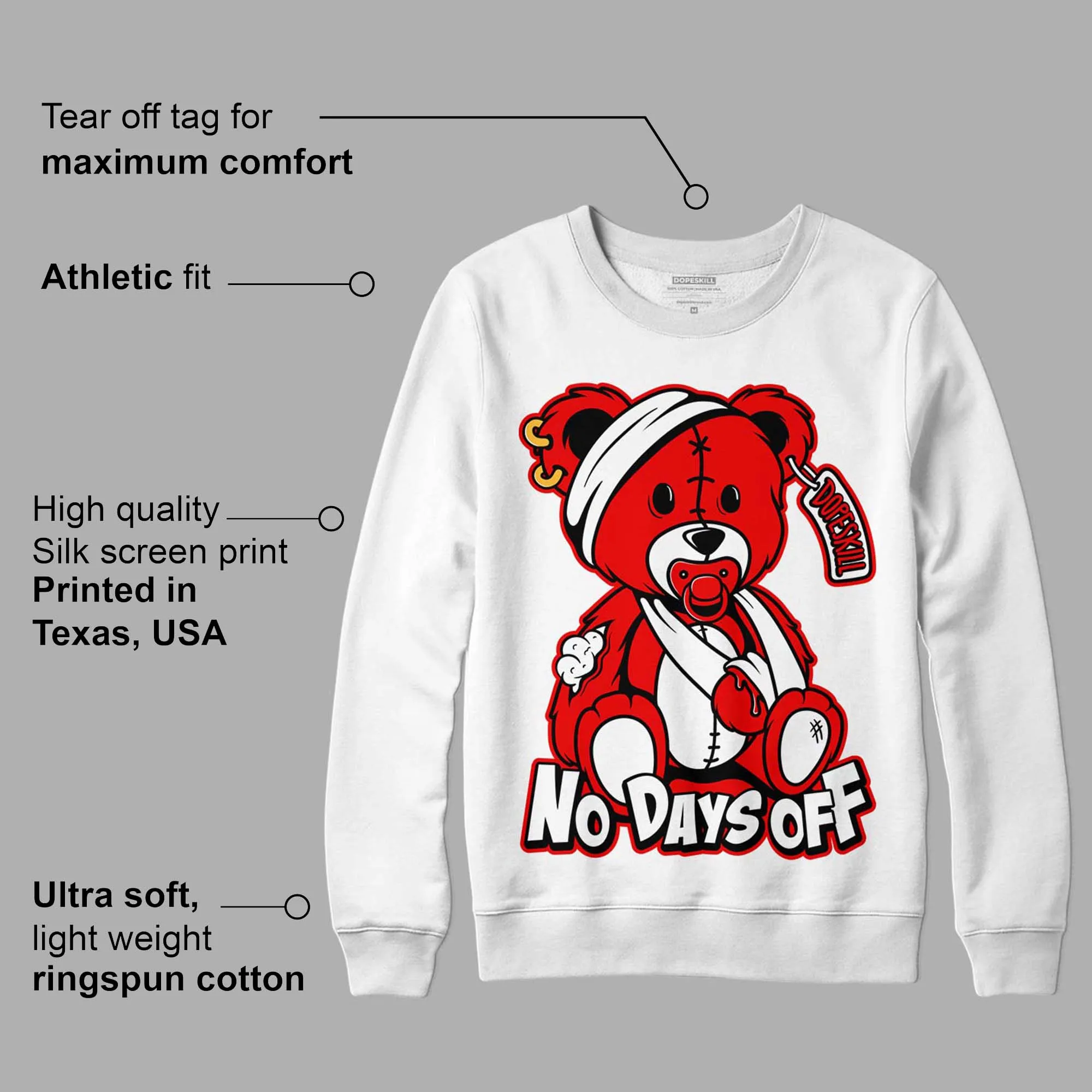 Cherry 11s DopeSkill Sweatshirt Hurt Bear Graphic sold by DopeSkill product image thumbnail 3