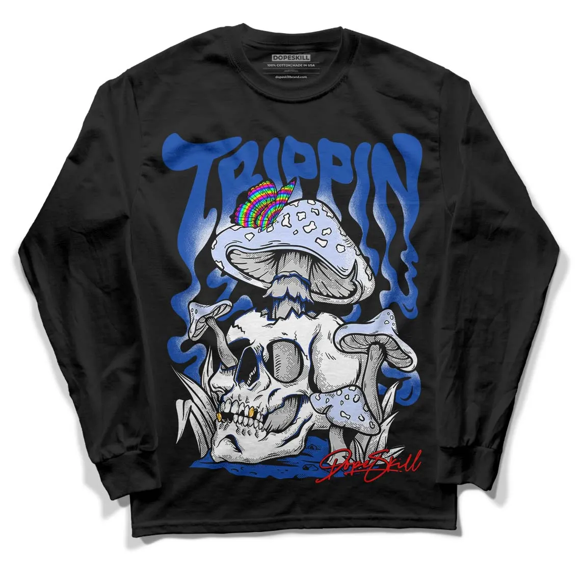 Racer Blue 5s DopeSkill Long Sleeve T-Shirt Trippin Graphic sold by DopeSkill