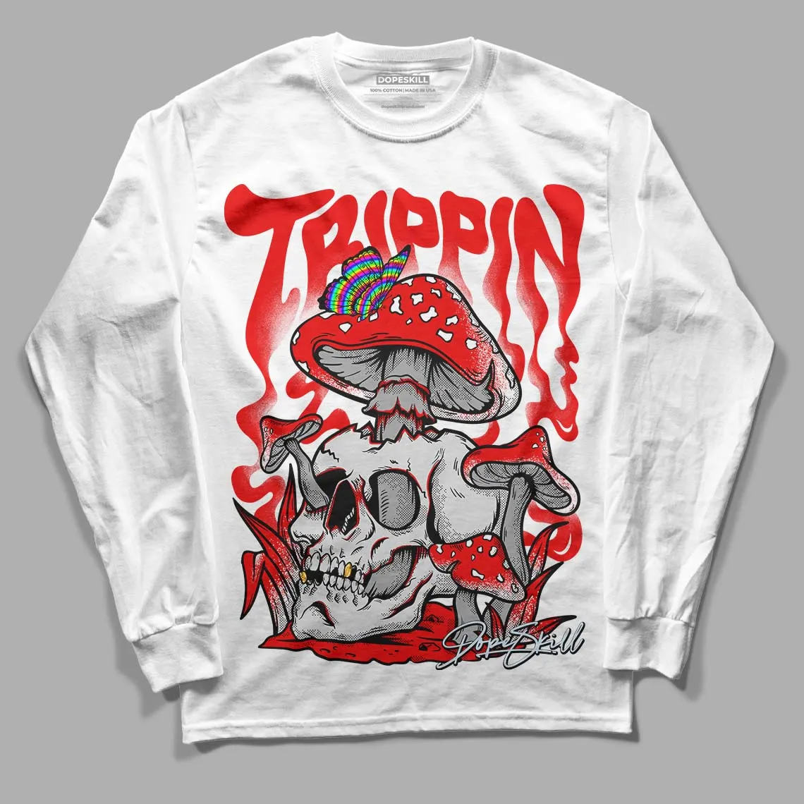 Cherry 11s DopeSkill Long Sleeve T-Shirt Trippin Graphic sold by DopeSkill