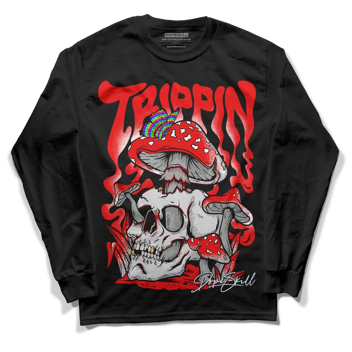 Cherry 11s DopeSkill Long Sleeve T-Shirt Trippin Graphic sold by DopeSkill product image thumbnail 2