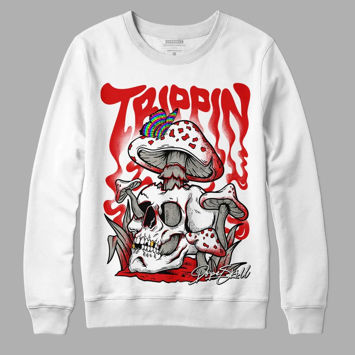Fire Red 3s DopeSkill Sweatshirt Trippin Graphic sold by DopeSkill