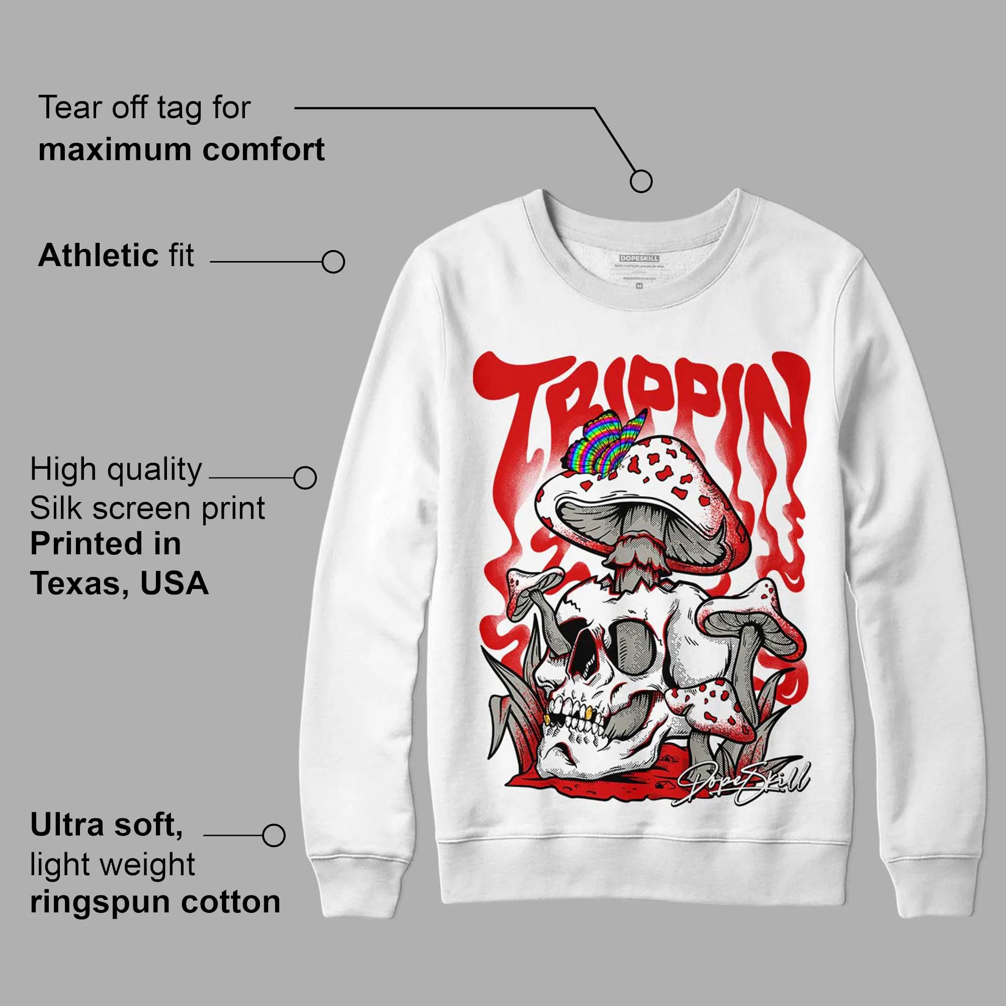 Fire Red 3s DopeSkill Sweatshirt Trippin Graphic sold by DopeSkill product image thumbnail 3