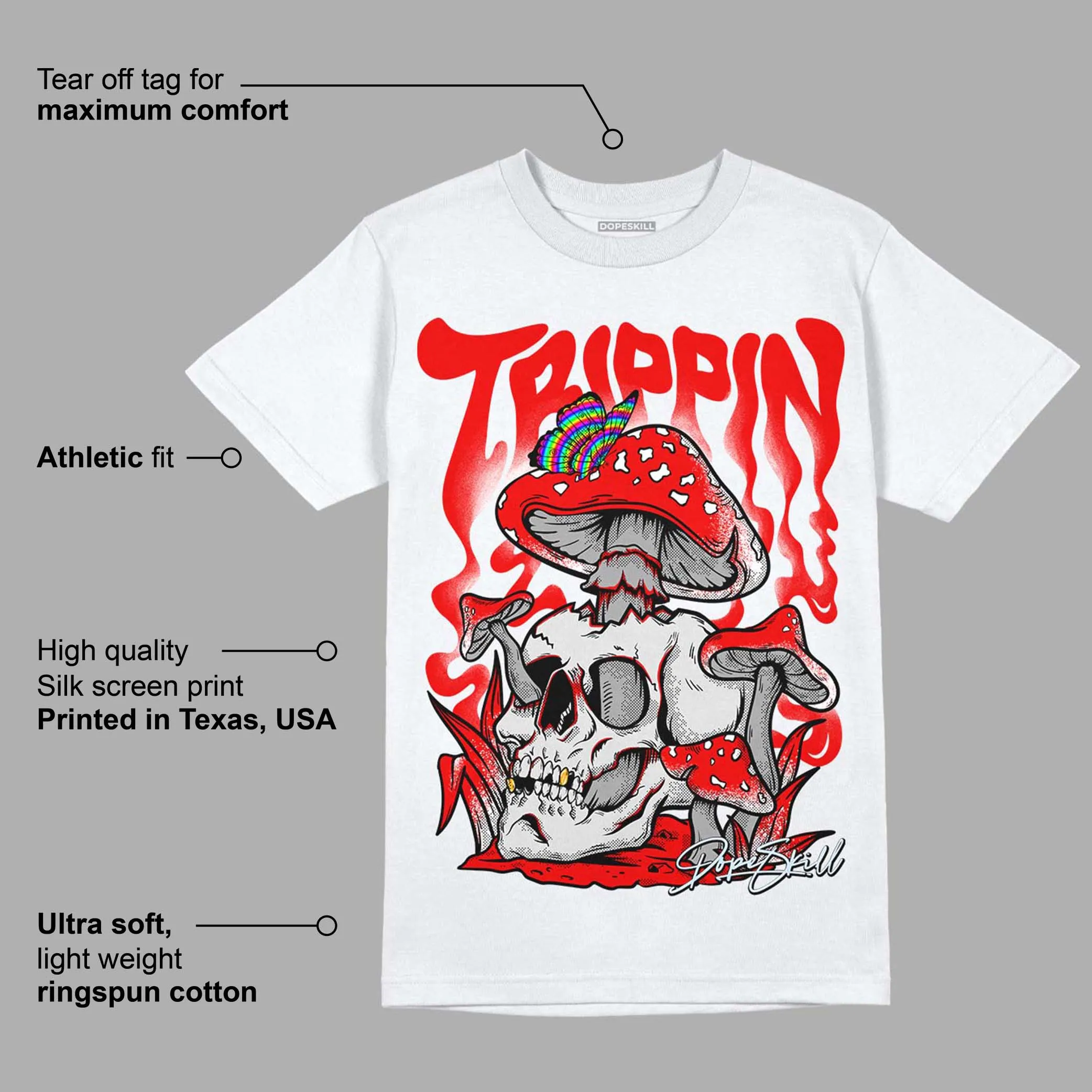 Cherry 11s DopeSkill T-Shirt Trippin Graphic sold by DopeSkill product image thumbnail 3