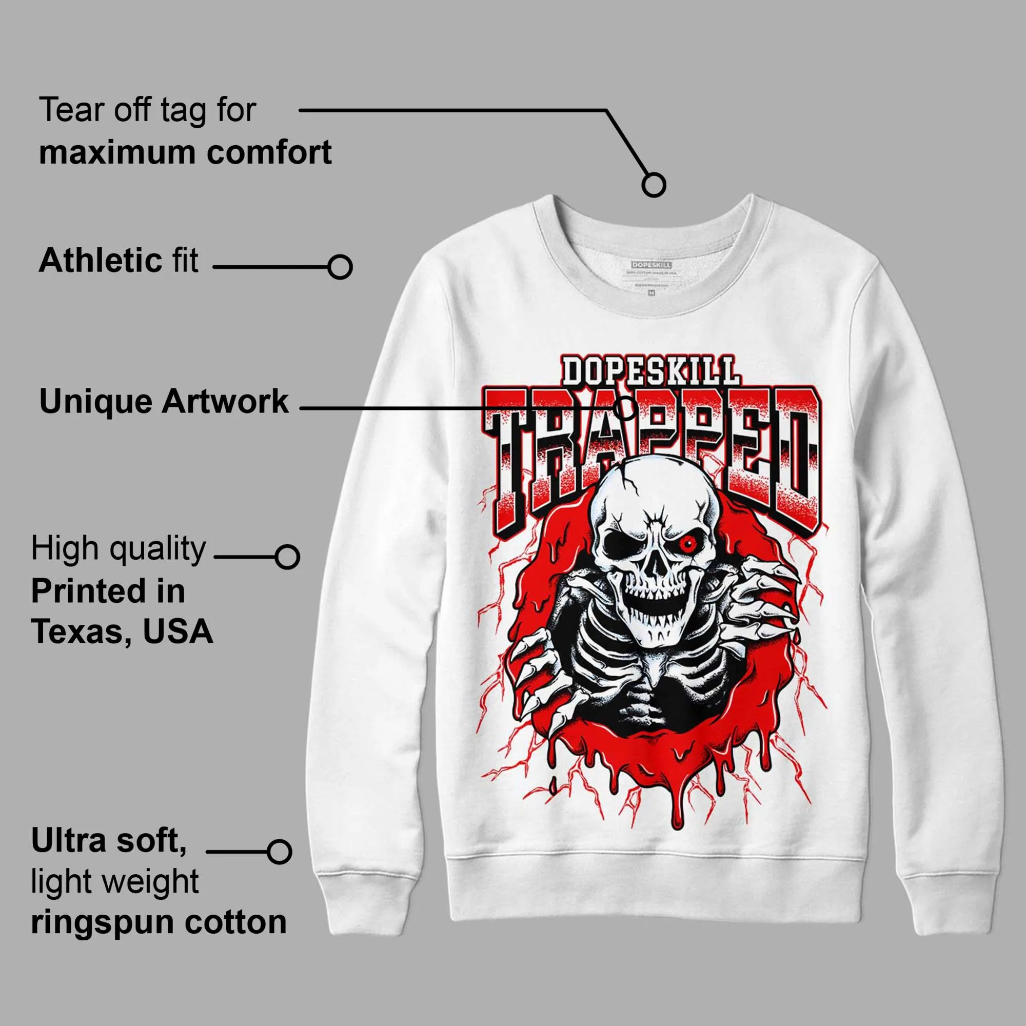 Cherry 11s DopeSkill Sweatshirt Trapped Halloween Graphic sold by DopeSkill product image thumbnail 3