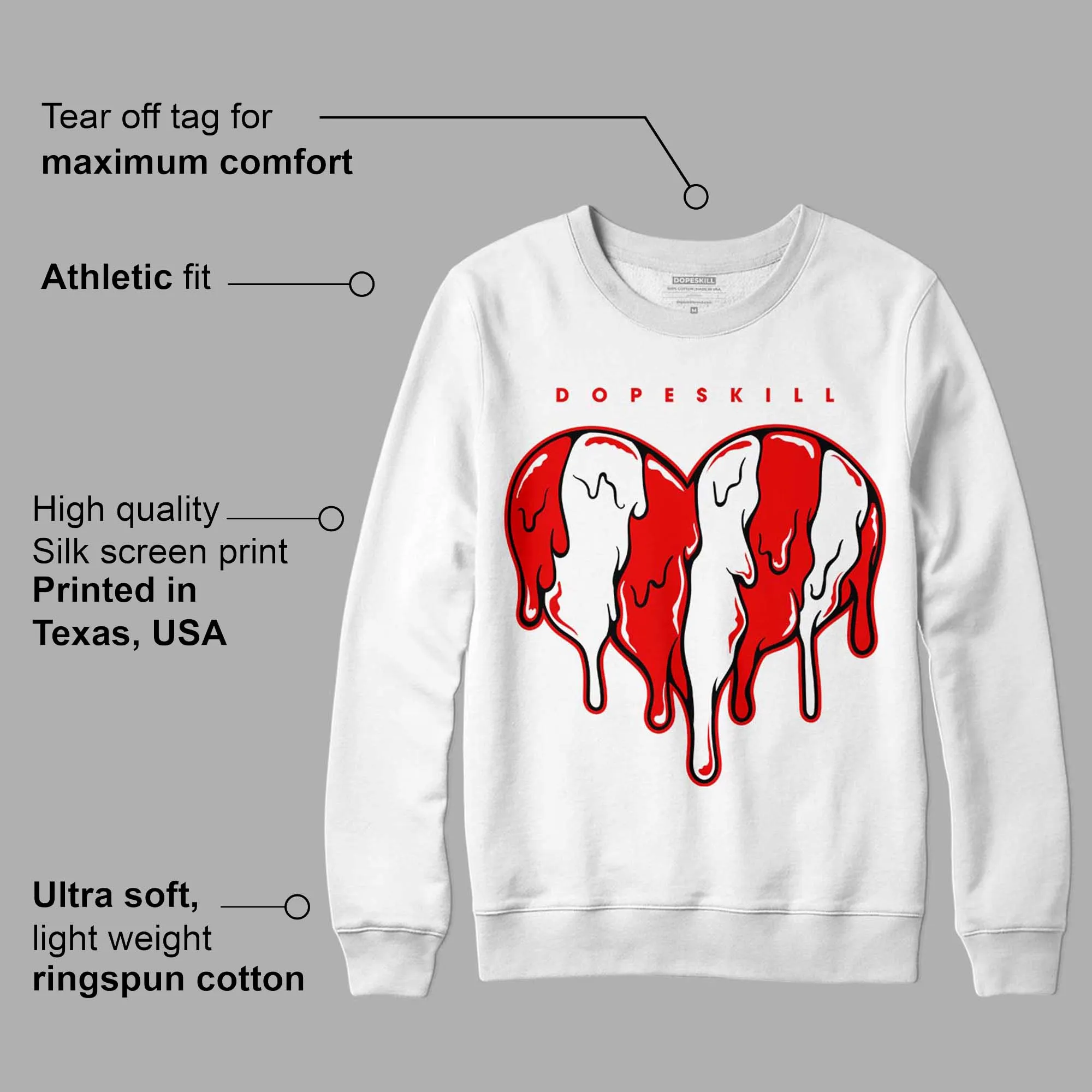 Cherry 11s DopeSkill Sweatshirt Slime Drip Heart Graphic sold by DopeSkill product image thumbnail 3
