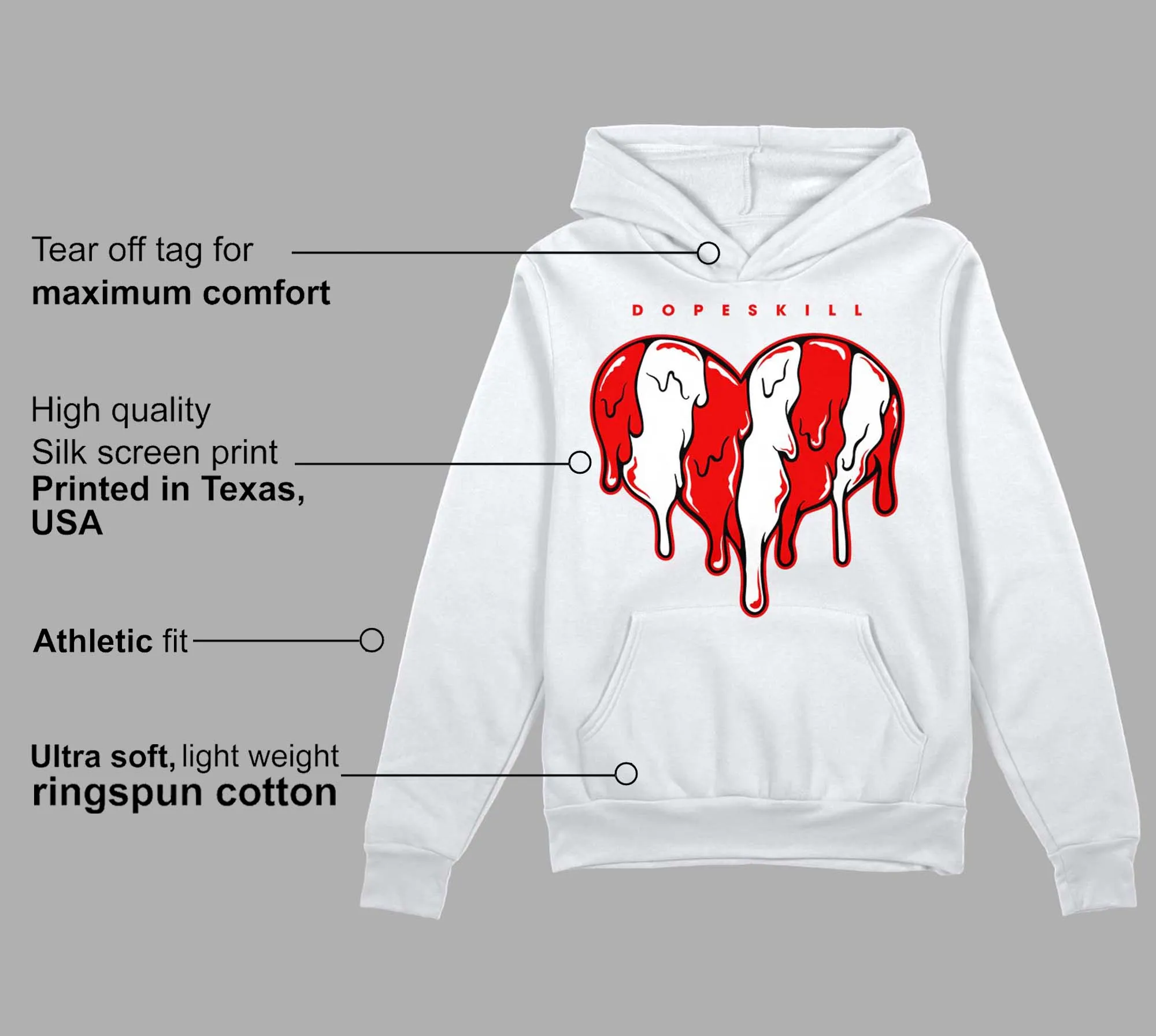 Cherry 11s DopeSkill Hoodie Sweatshirt Slime Drip Heart Graphic sold by DopeSkill product image thumbnail 3