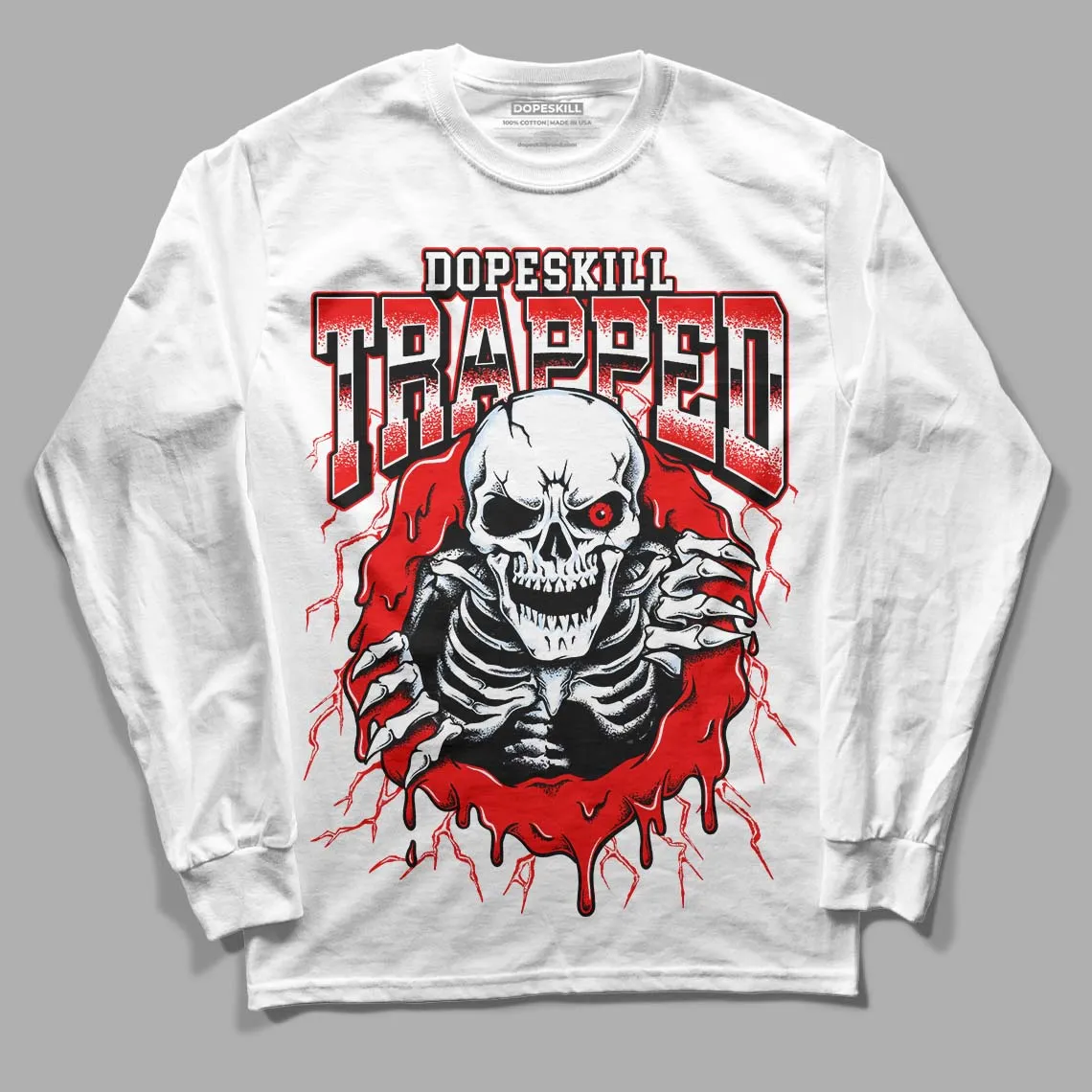Cherry 11s DopeSkill Long Sleeve T-Shirt Trapped Halloween Graphic sold by DopeSkill
