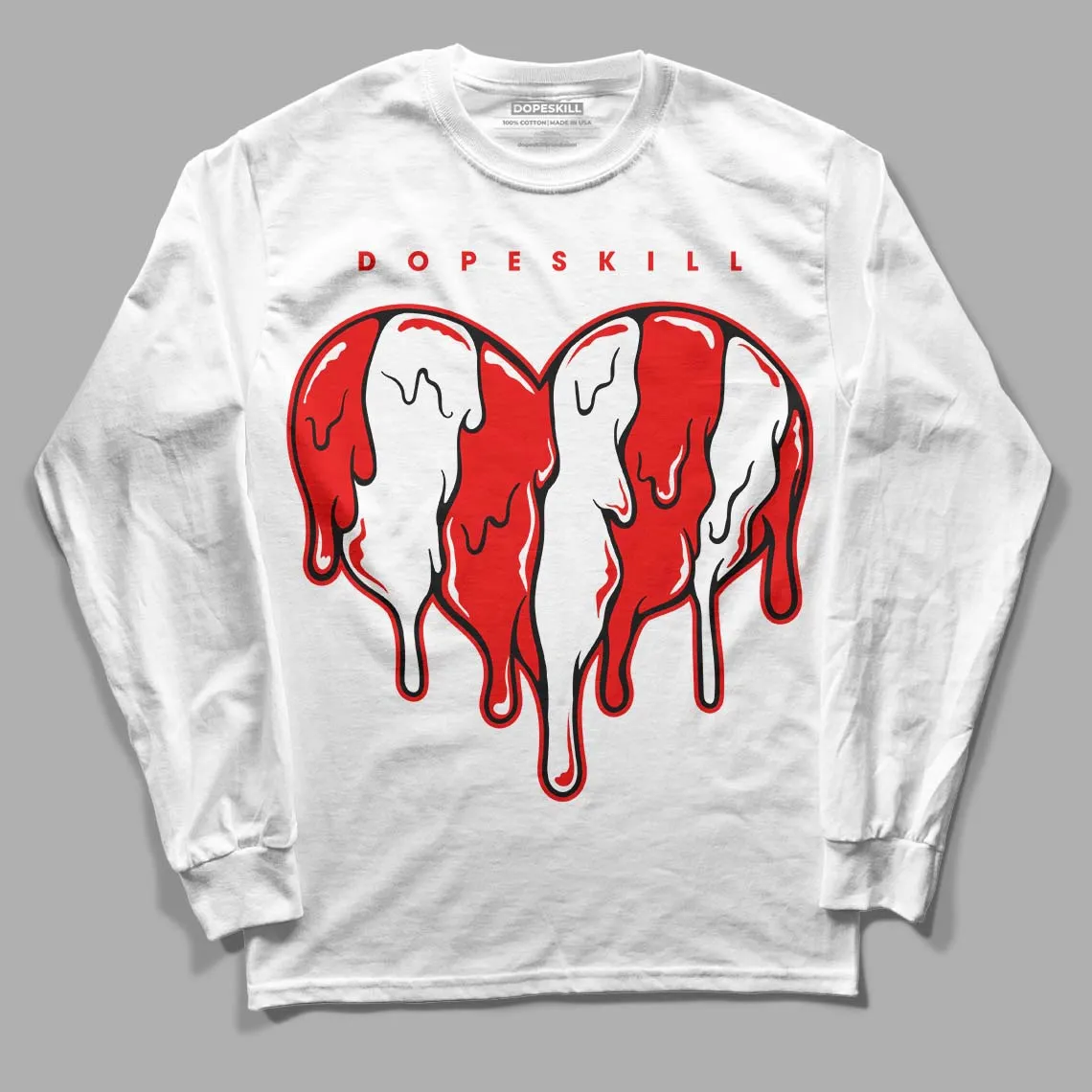 Cherry 11s DopeSkill Long Sleeve T-Shirt Slime Drip Heart Graphic sold by DopeSkill