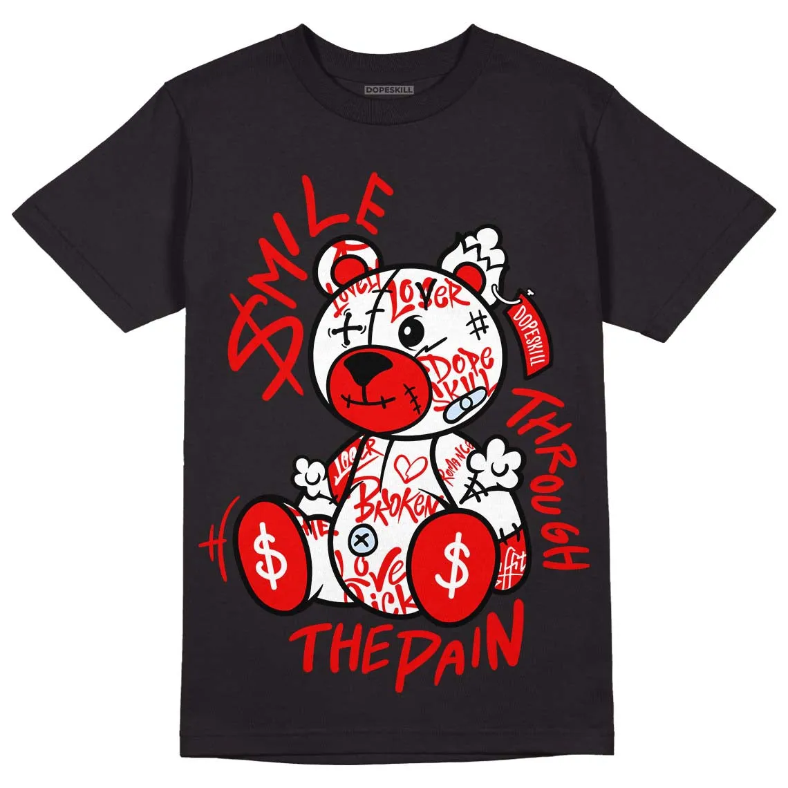 Cherry 11s DopeSkill T-Shirt Smile Through The Pain Graphic sold by DopeSkill product image thumbnail 2
