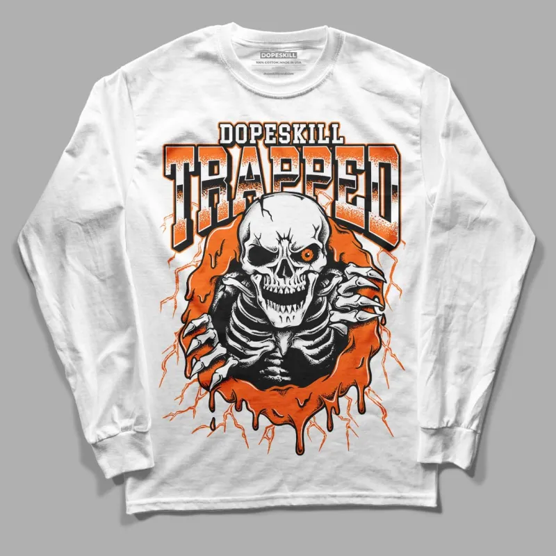 Orange Black White DopeSkill Long Sleeve T-Shirt Trapped Halloween Graphic sold by DopeSkill
