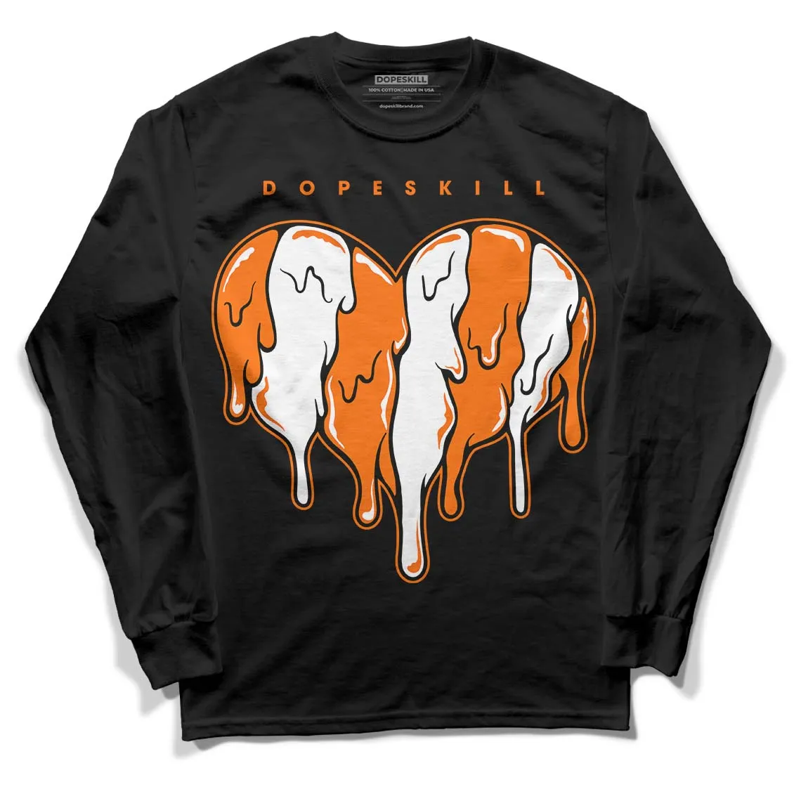 Orange Black White DopeSkill Long Sleeve T-Shirt Slime Drip Heart Graphic sold by DopeSkill product image thumbnail 2