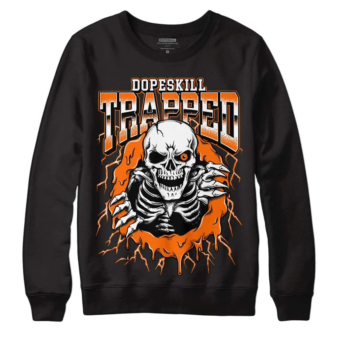 Orange Black White DopeSkill Sweatshirt Trapped Halloween Graphic sold by DopeSkill product image thumbnail 2