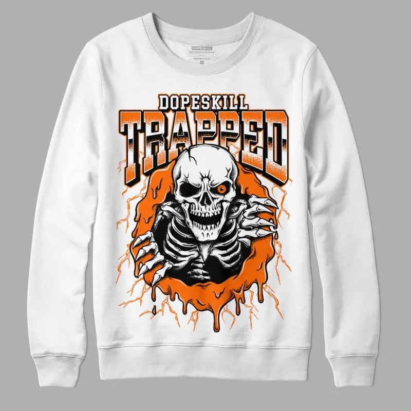 Orange Black White DopeSkill Sweatshirt Trapped Halloween Graphic sold by DopeSkill