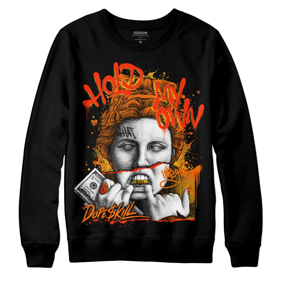 Orange Black White DopeSkill Sweatshirt Hold My Own Graphic sold by DopeSkill product image thumbnail 2