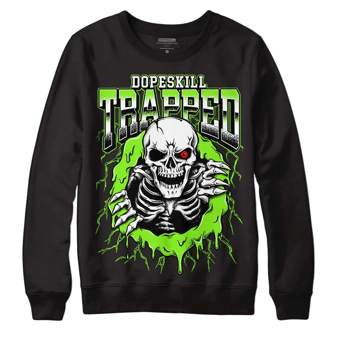 Neon Green Collection DopeSkill Sweatshirt Trapped Halloween Graphic sold by DopeSkill