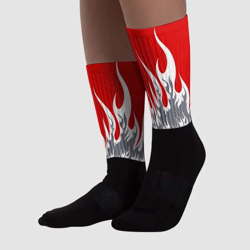 Gym Red 9s Sublimated Socks FIRE Graphic sold by DopeSkill product image thumbnail 2