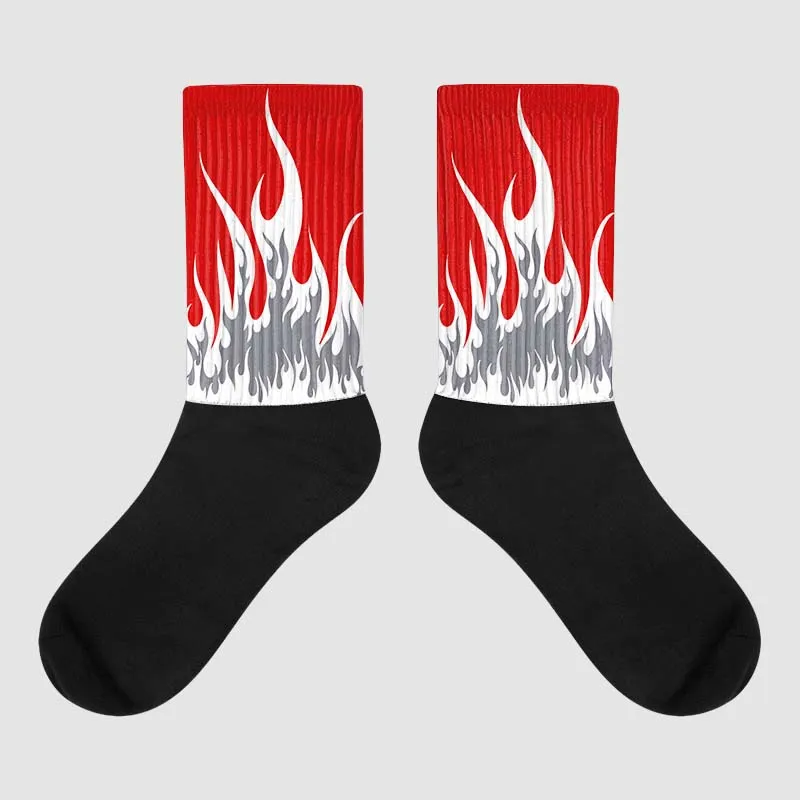 Gym Red 9s Sublimated Socks FIRE Graphic sold by DopeSkill