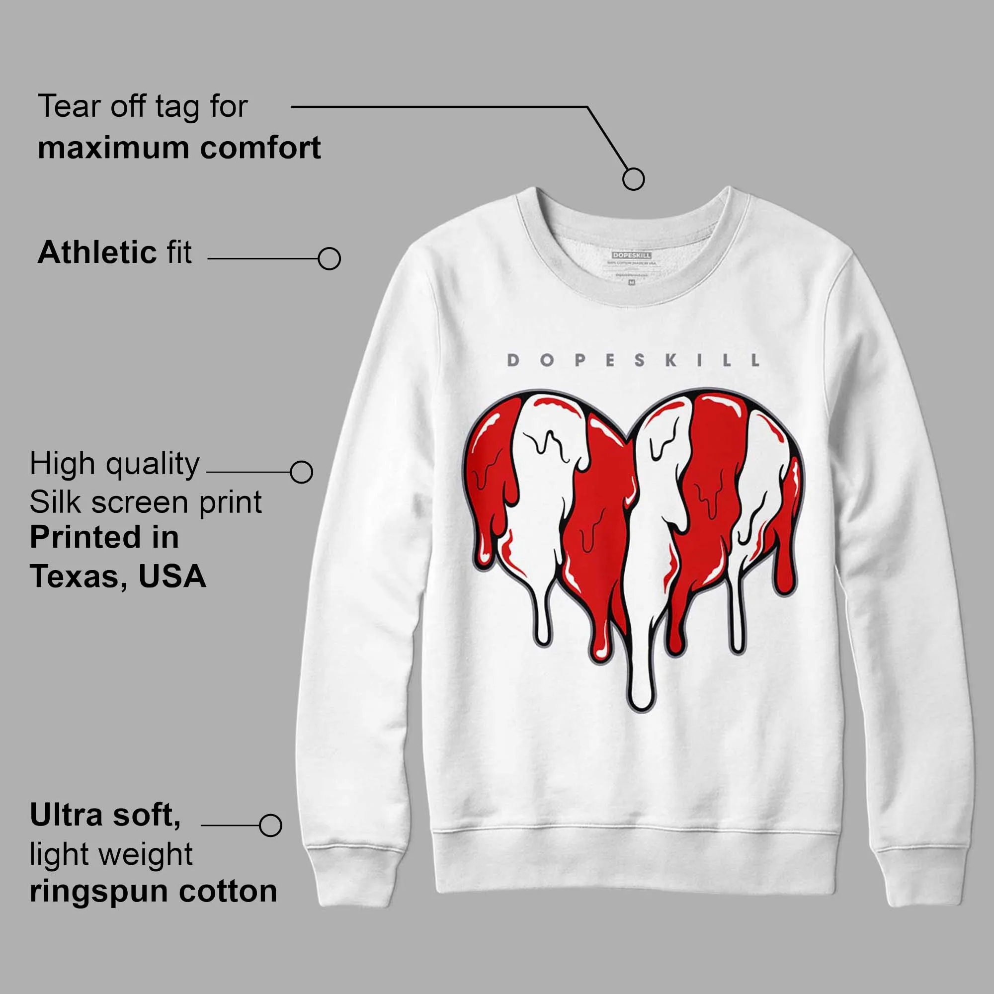 Gym Red 9s DopeSkill Sweatshirt Slime Drip Heart Graphic sold by DopeSkill product image thumbnail 3