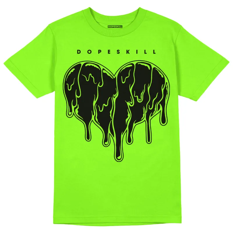 Neon Green Collection DopeSkill Neon Green T-shirt Slime Drip Heart Graphic made by DopeSkill