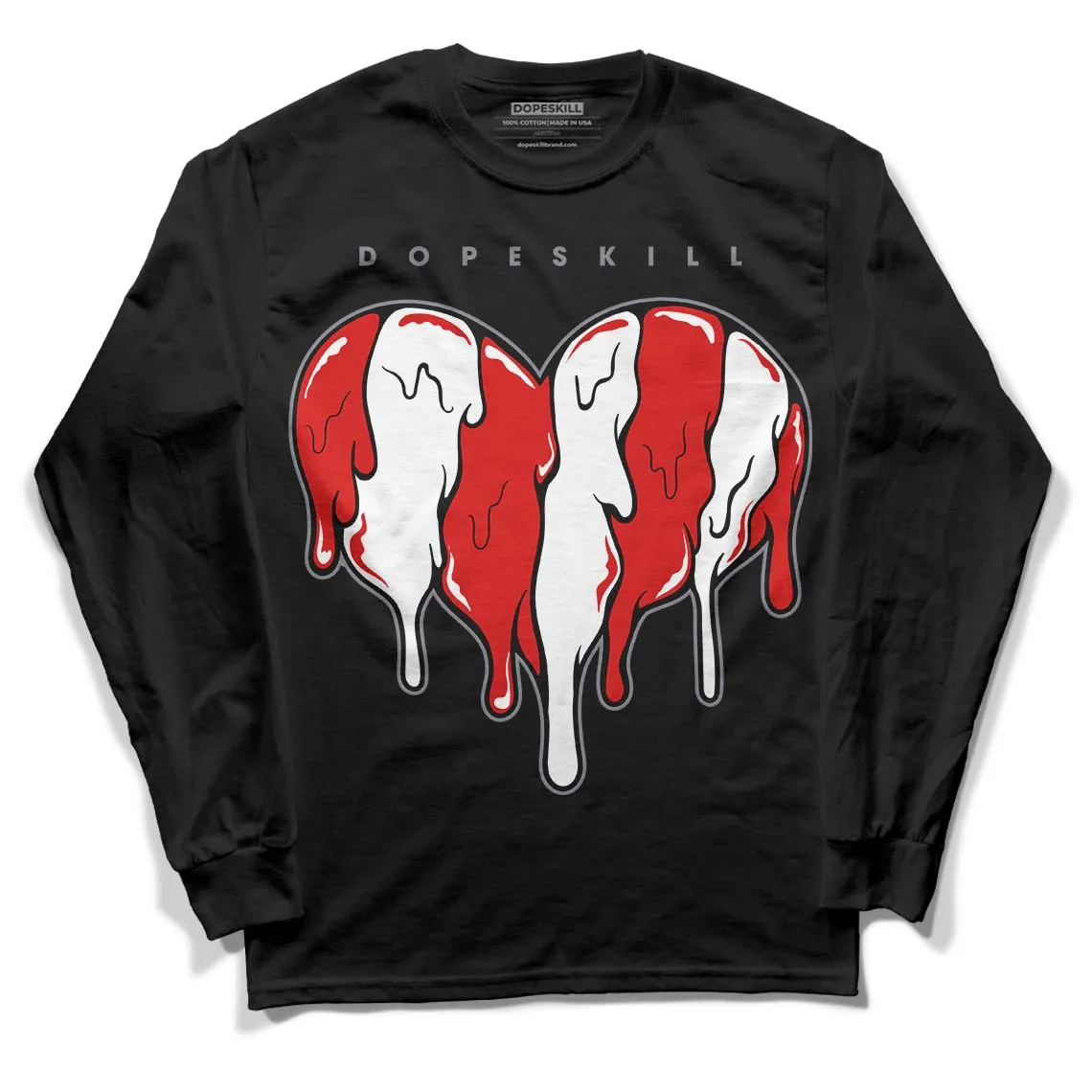 Gym Red 9s DopeSkill Long Sleeve T-Shirt Slime Drip Heart Graphic sold by DopeSkill product image thumbnail 2