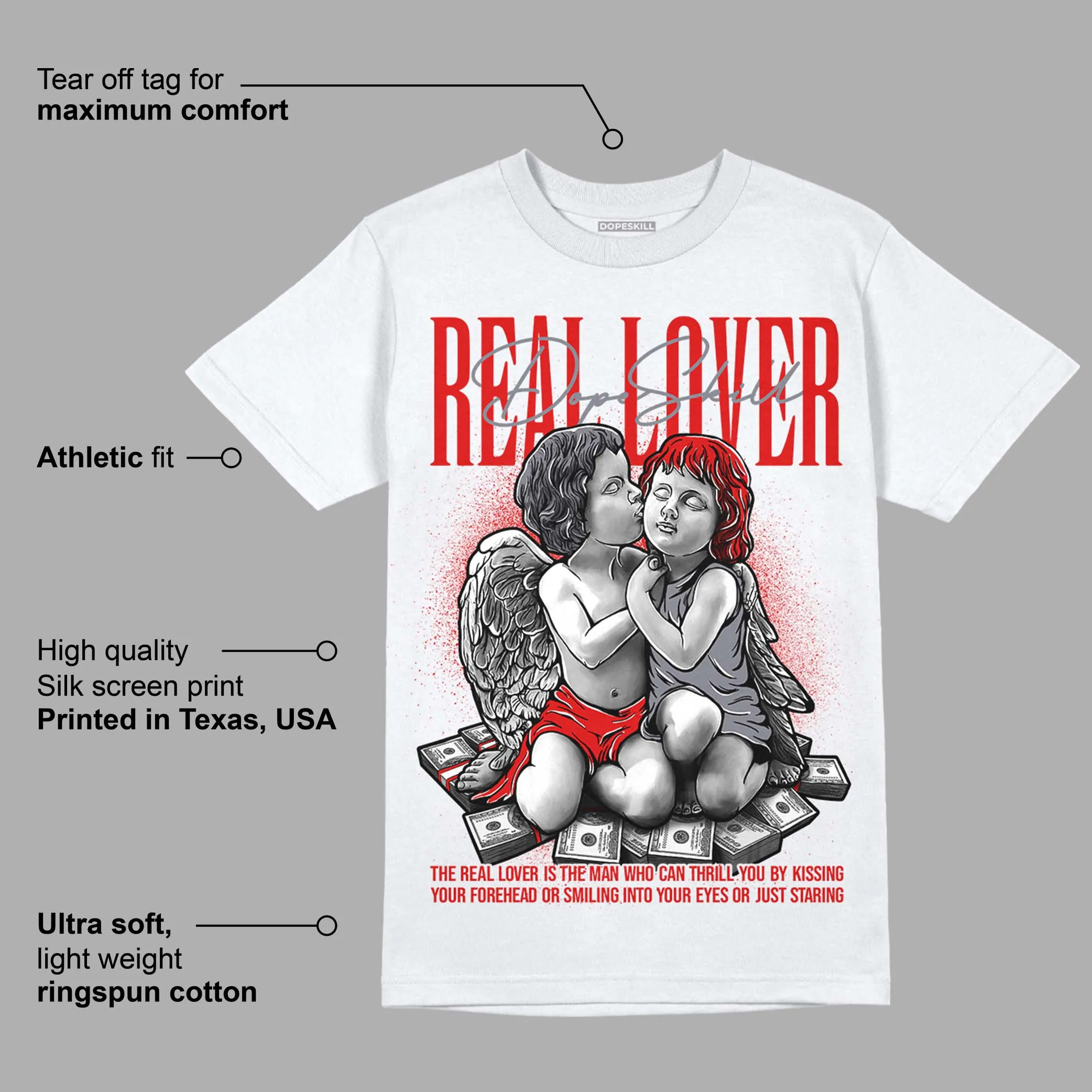 Gym Red 9s DopeSkill T-Shirt Real Lover Graphic sold by DopeSkill product image thumbnail 3