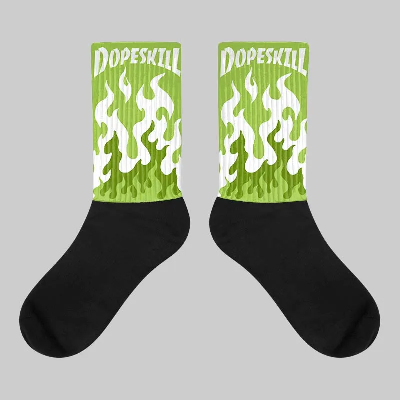 FIRE Sublimated Socks Match Dunk Low 'Chlorophyll' sold by DopeSkill