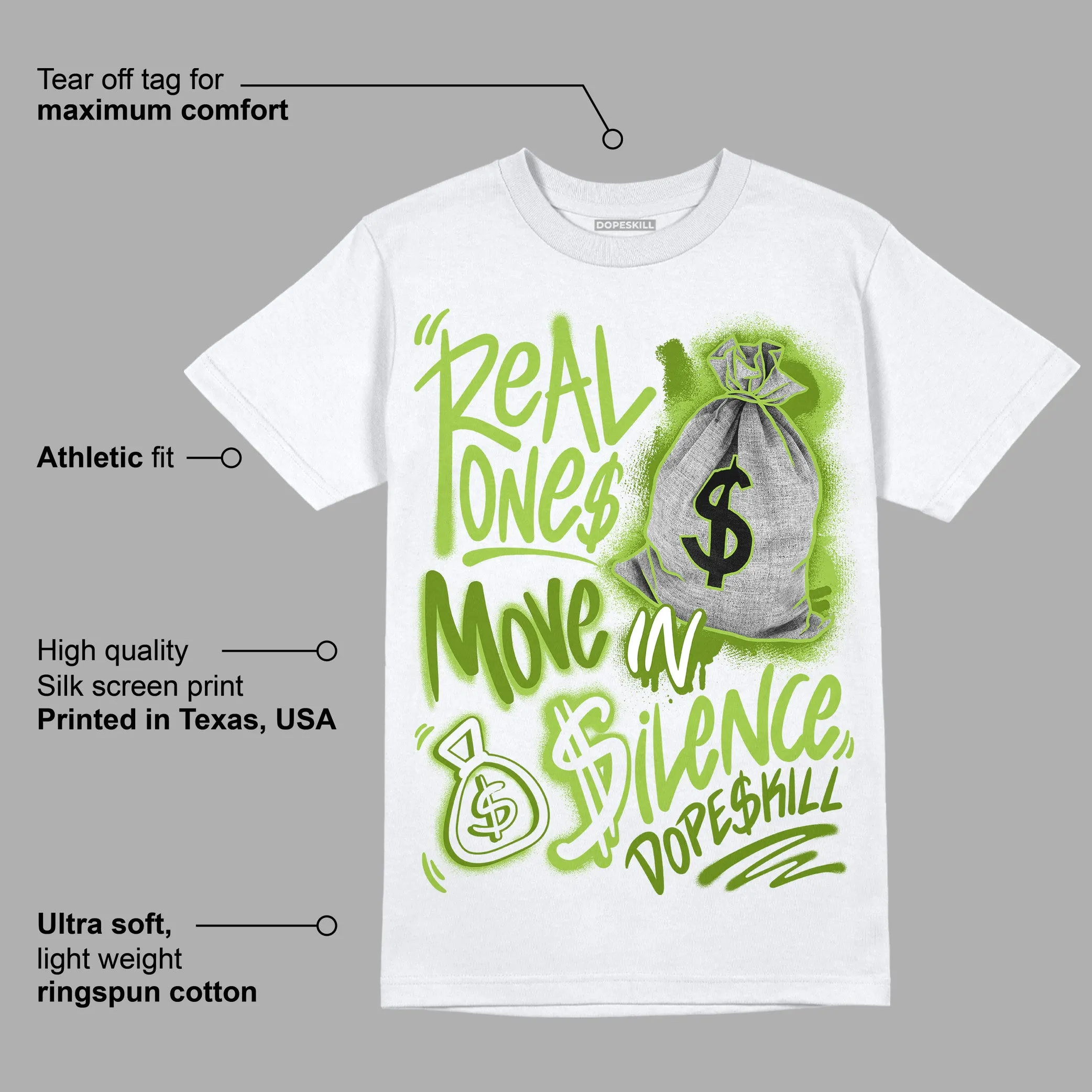 Dunk Low 'Chlorophyll' DopeSkill T-Shirt Real Ones Move In Silence Graphic sold by DopeSkill product image thumbnail 3