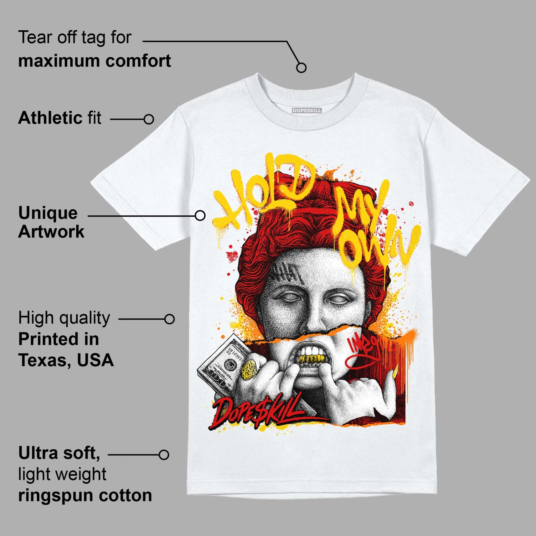 Fire Red 3s DopeSkill T-Shirt Hold My Own Graphic sold by DopeSkill product image thumbnail 3