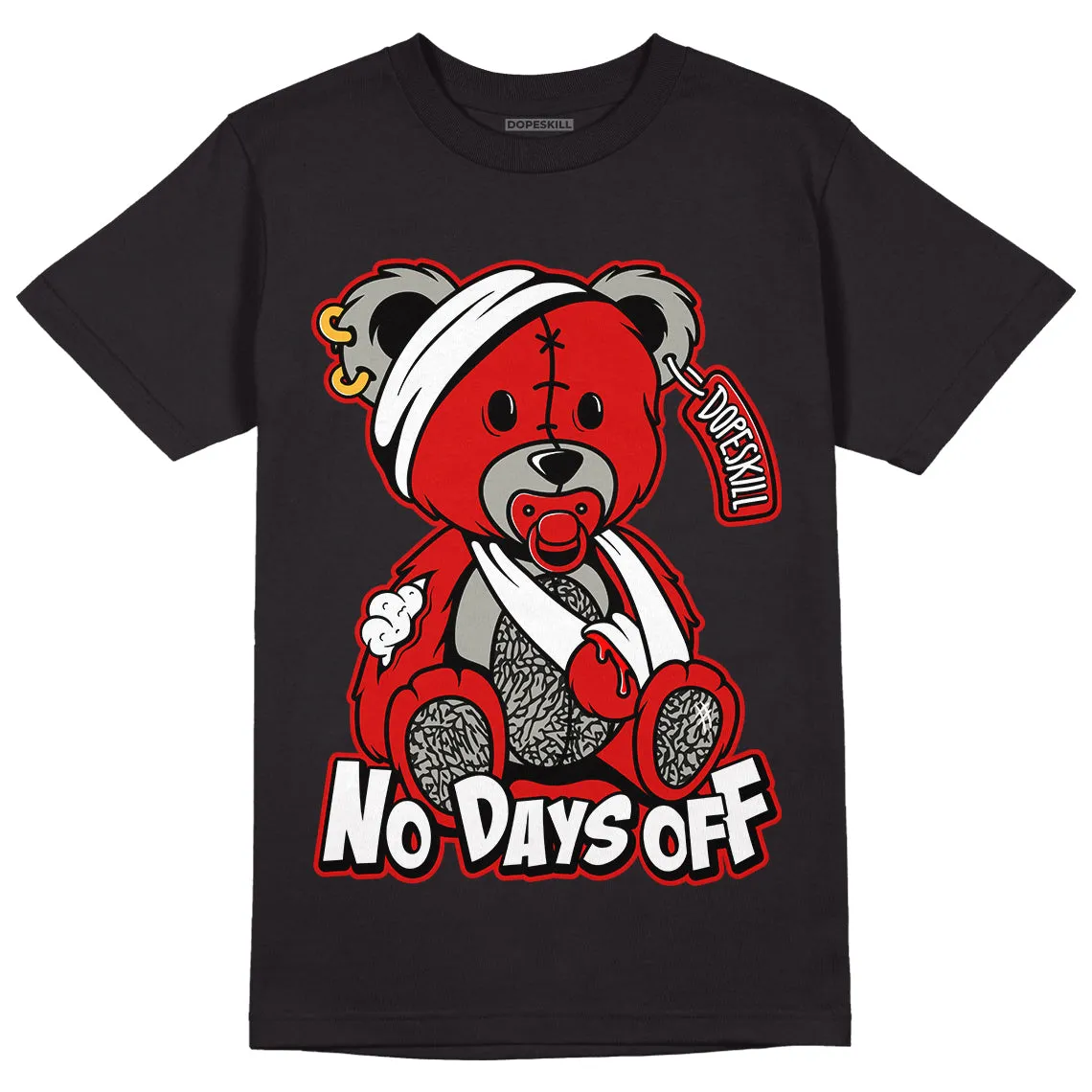 Fire Red 3s DopeSkill T-Shirt Hurt Bear Graphic sold by DopeSkill product image thumbnail 2