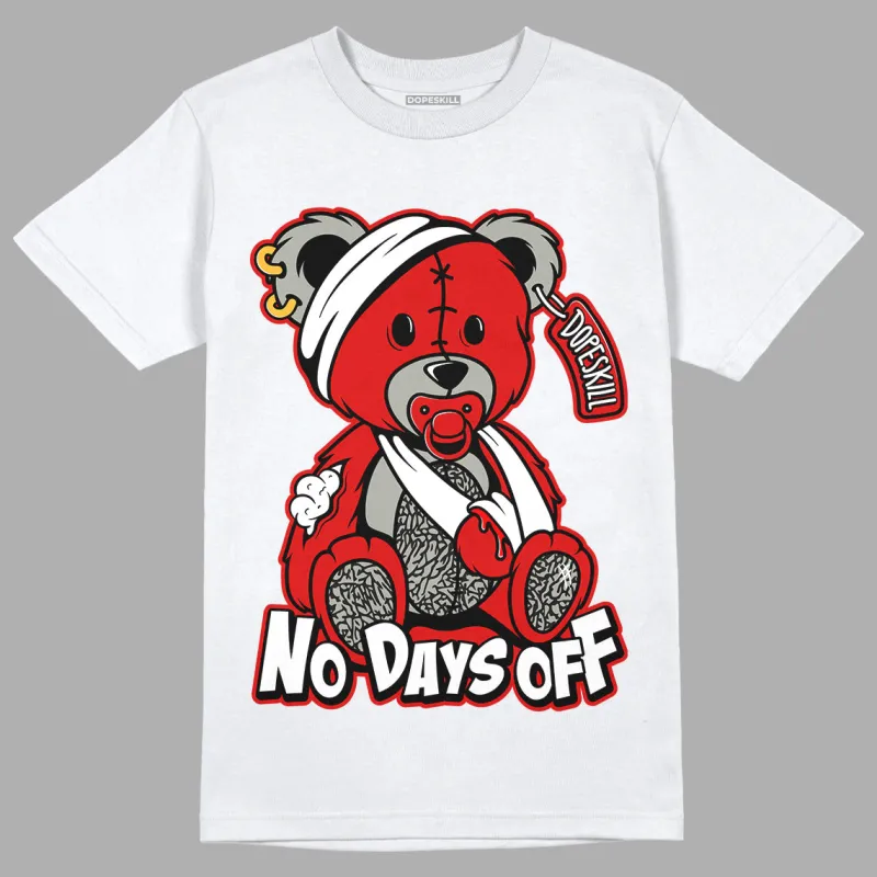Fire Red 3s DopeSkill T-Shirt Hurt Bear Graphic sold by DopeSkill
