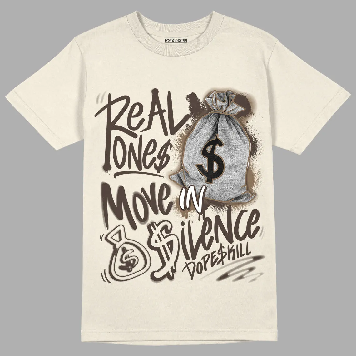 AJ 1 Low OG “Reverse Mocha” DopeSkill Sail T-shirt Real Ones Move In Silence Graphic sold by DopeSkill