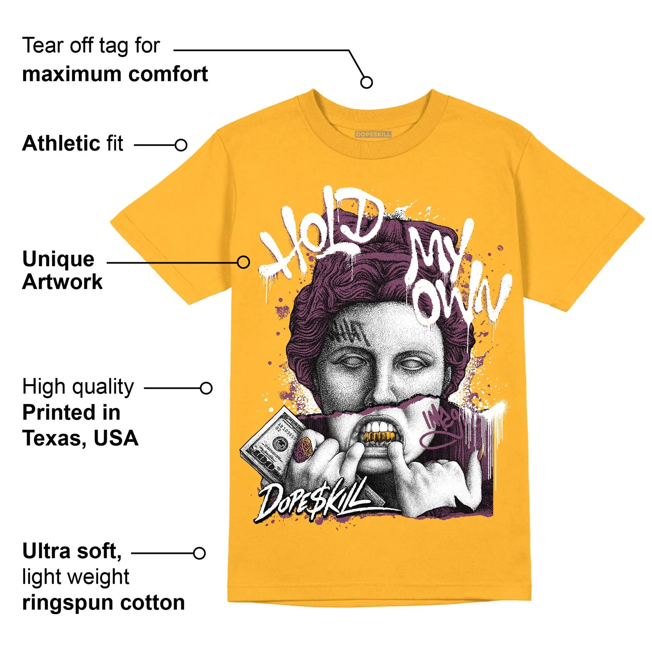 AJ 1 Retro High OG Brotherhood DopeSkill University Gold T-shirt Hold My Own Graphic sold by DopeSkill product image thumbnail 2