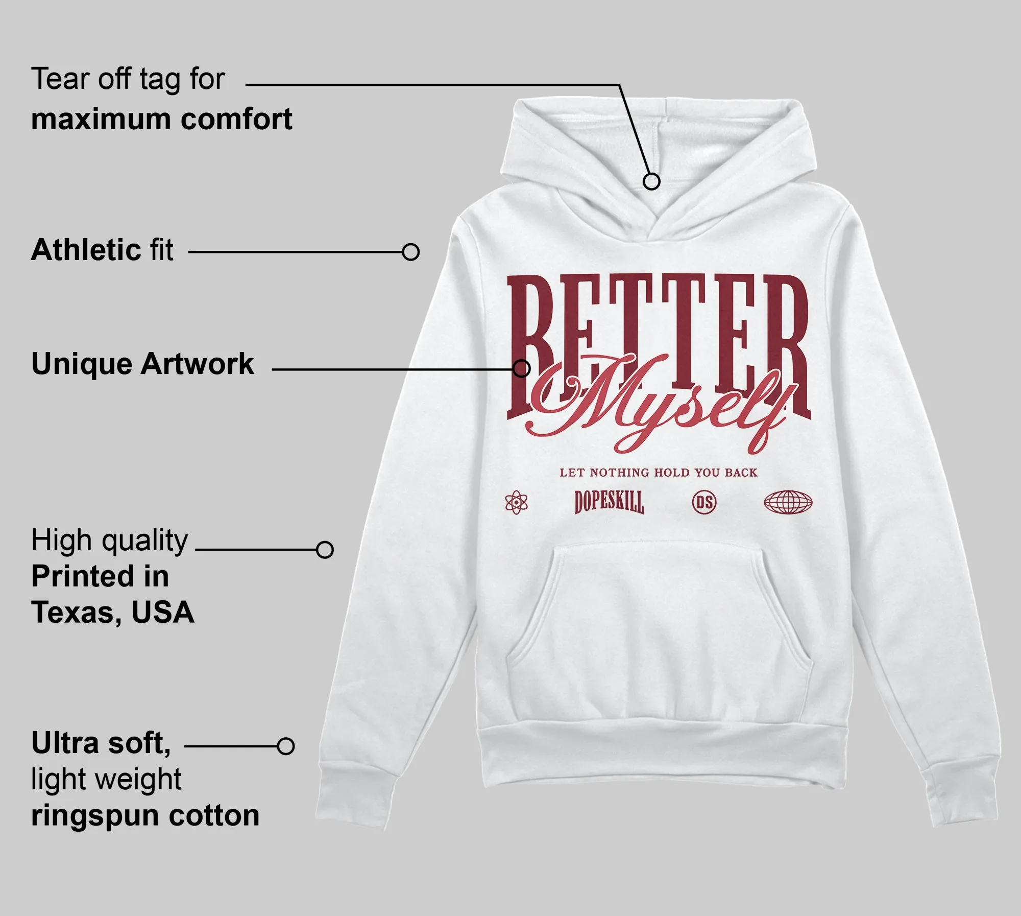 Valentine’s Day 4s DopeSkill Hoodie Sweatshirt Better Myself Graphic sold by DopeSkill product image thumbnail 3