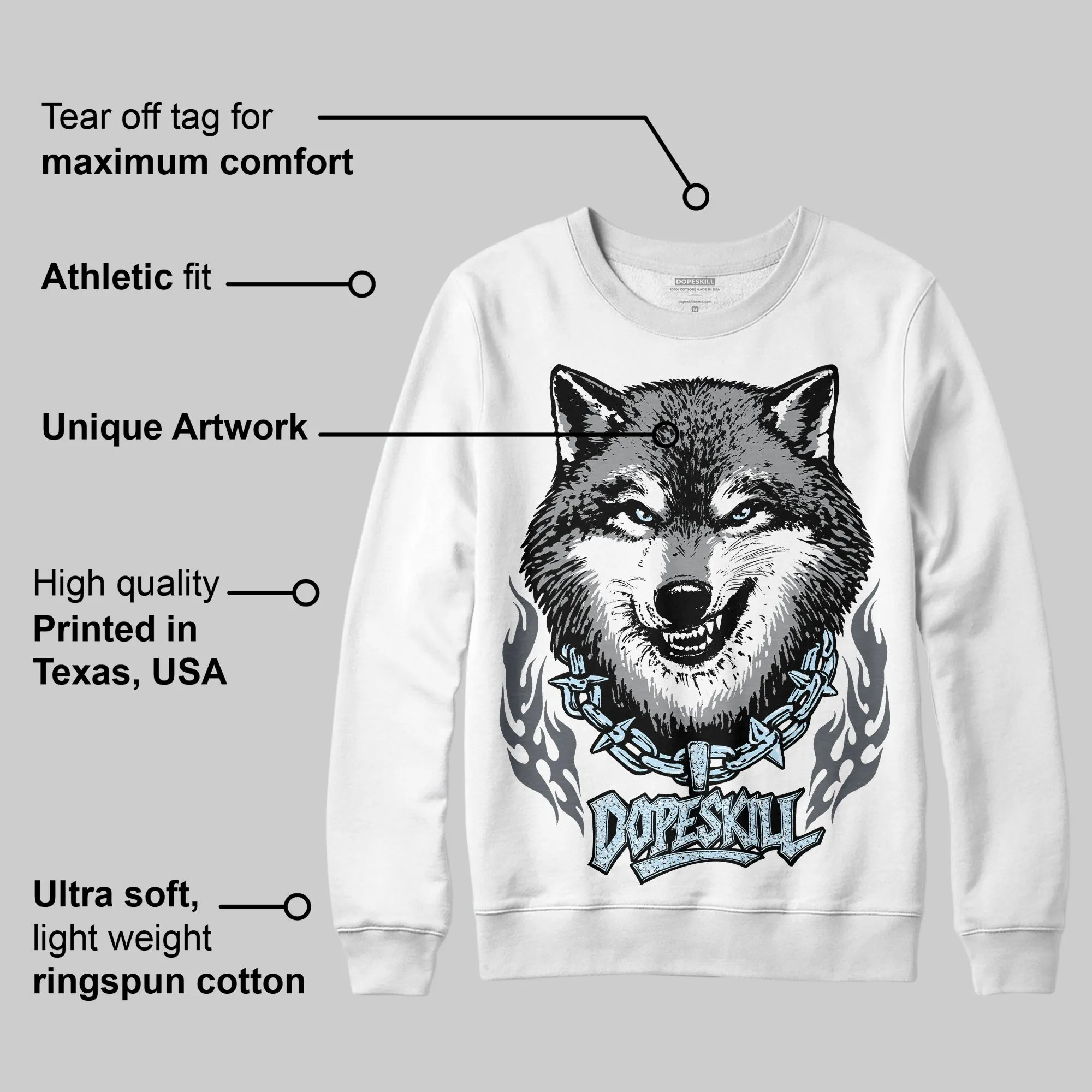 Wolf Grey 5s DopeSkill Sweatshirt Wolf Grey Graphic sold by DopeSkill product image thumbnail 3