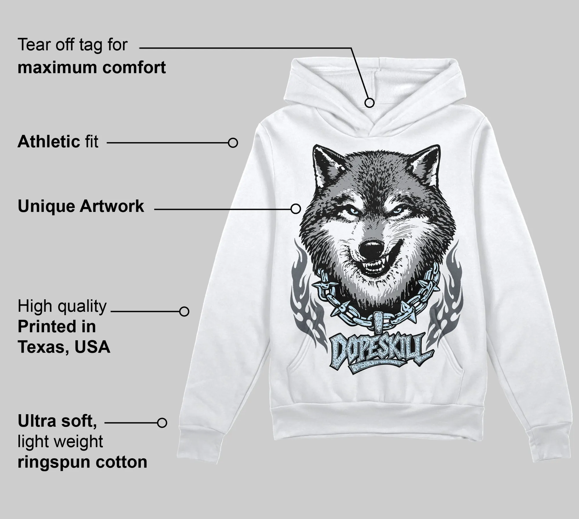 Wolf Grey 5s DopeSkill Hoodie Sweatshirt Wolf Grey Graphic sold by DopeSkill product image thumbnail 3