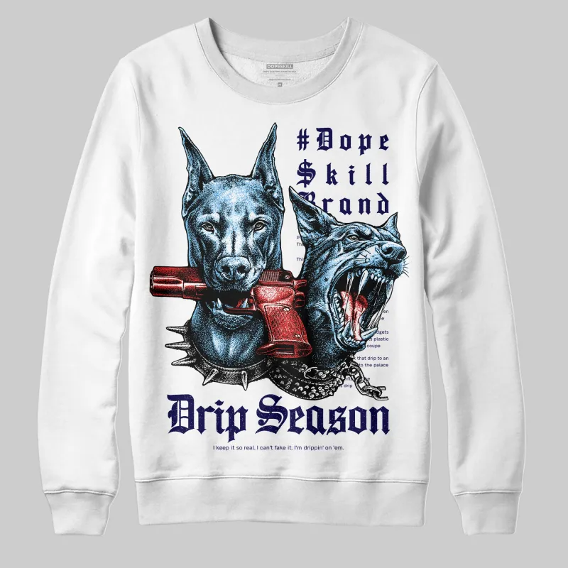 University Blue 'New Drip Season' DopeSkill Graphic Sweatshirt made by DopeSkill