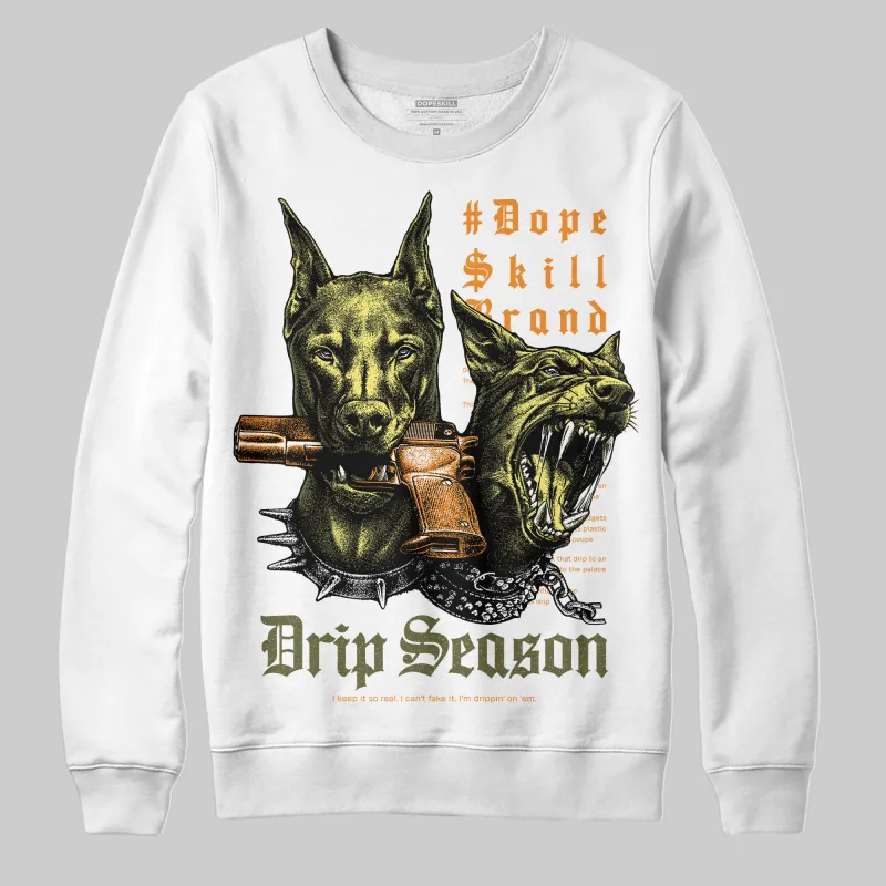 Olive 'New Drip Season' DopeSkill Graphic Sweatshirt sold by DopeSkill