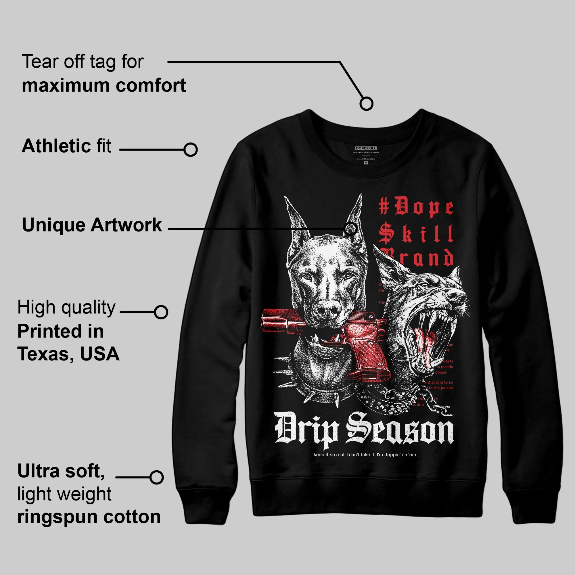 Black/White 'New Drip Season' DopeSkill Graphic Sweatshirt sold by DopeSkill product image thumbnail 3