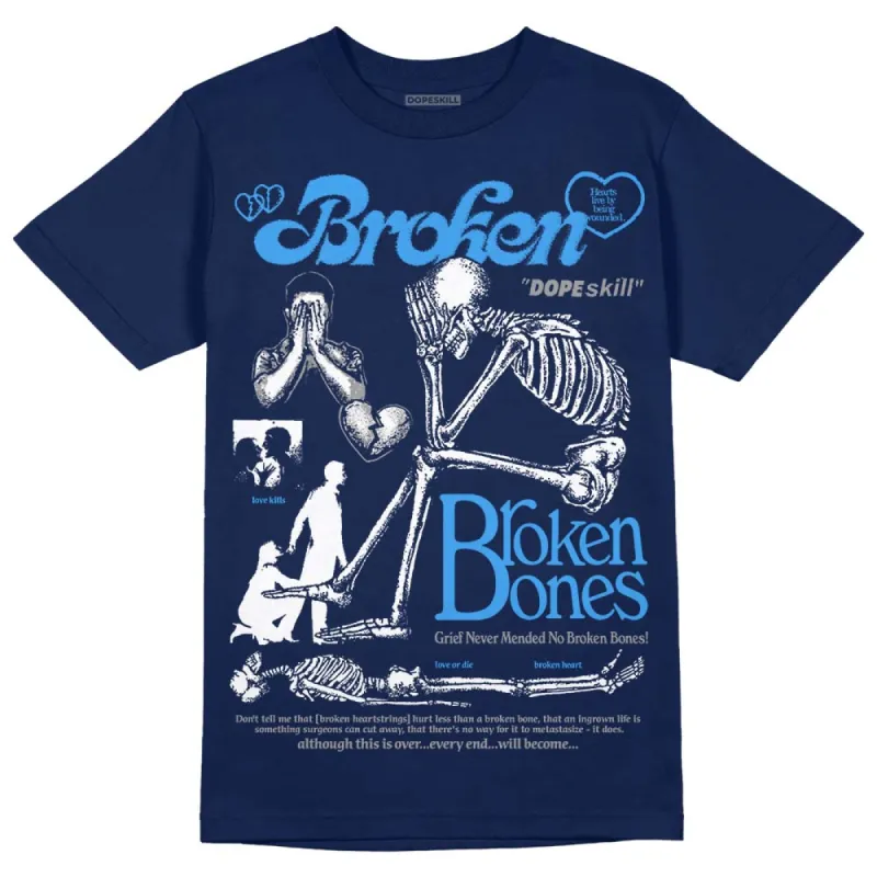 Midnight Navy 3s DopeSkill Navy T-shirt Broken Bones Graphic sold by DopeSkill