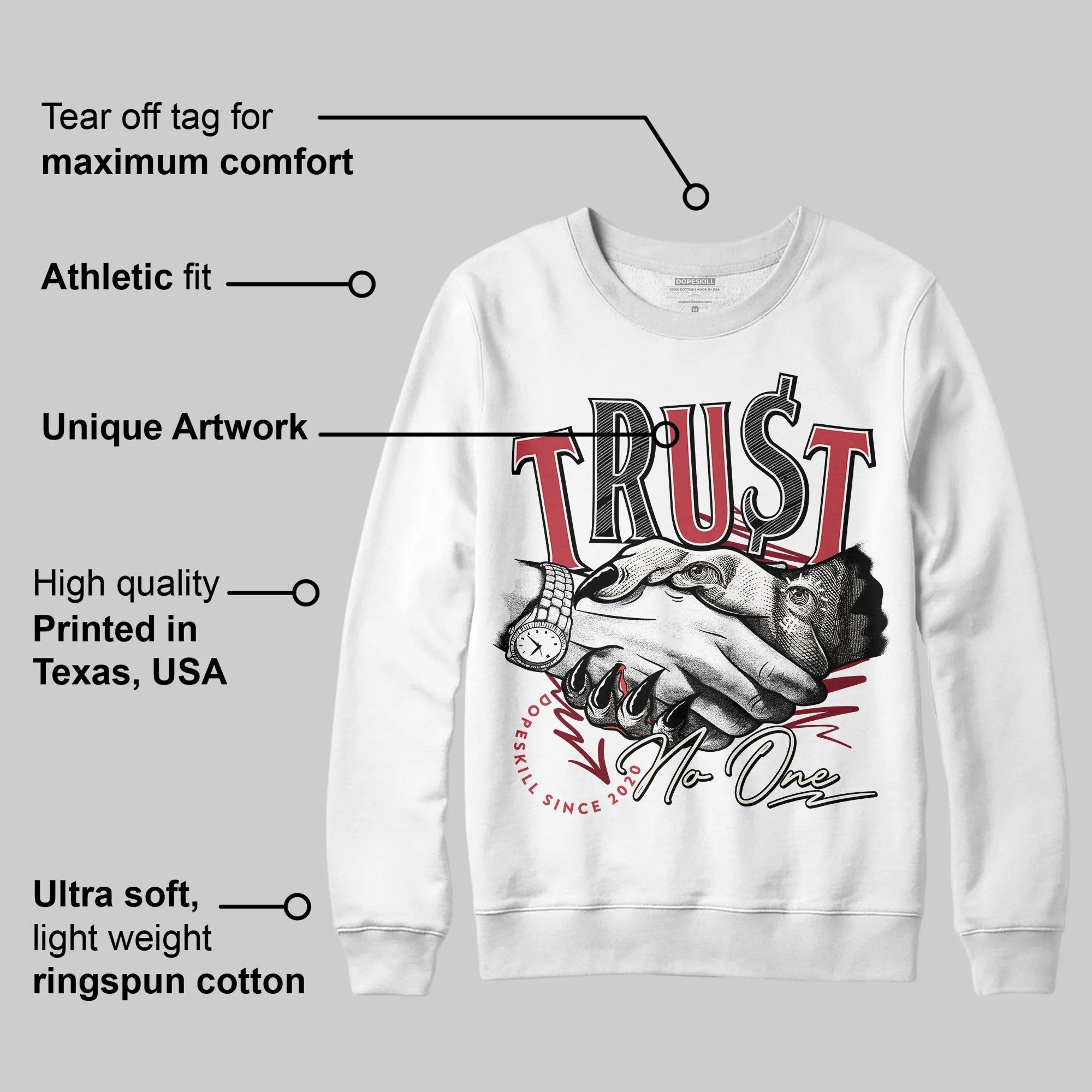 Valentine’s Day 4s DopeSkill Sweatshirt Trust No One Graphic sold by DopeSkill product image thumbnail 3