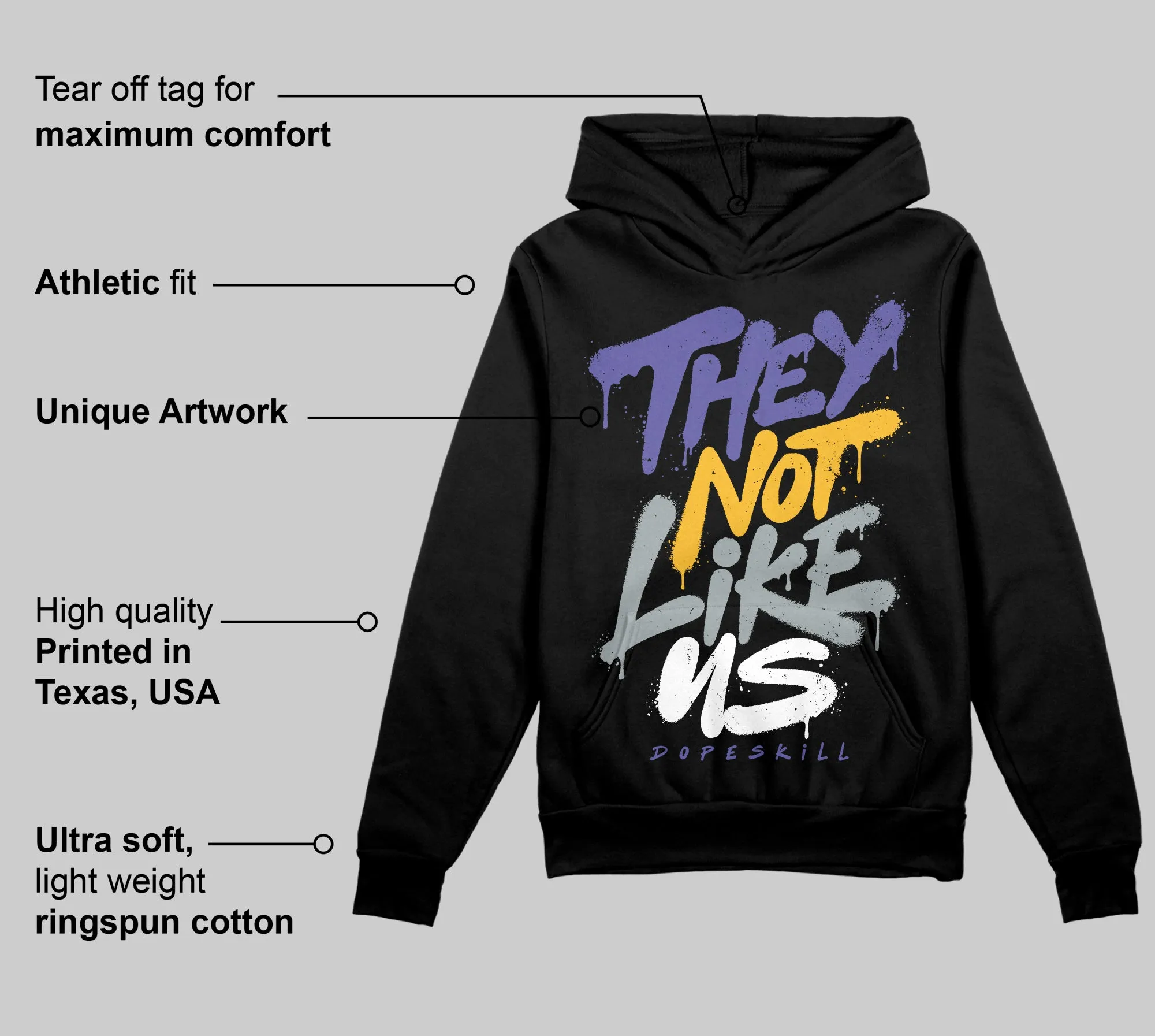Lakers 4s DopeSkill Hoodie Sweatshirt They Not Like Us Graphic sold by DopeSkill product image thumbnail 3