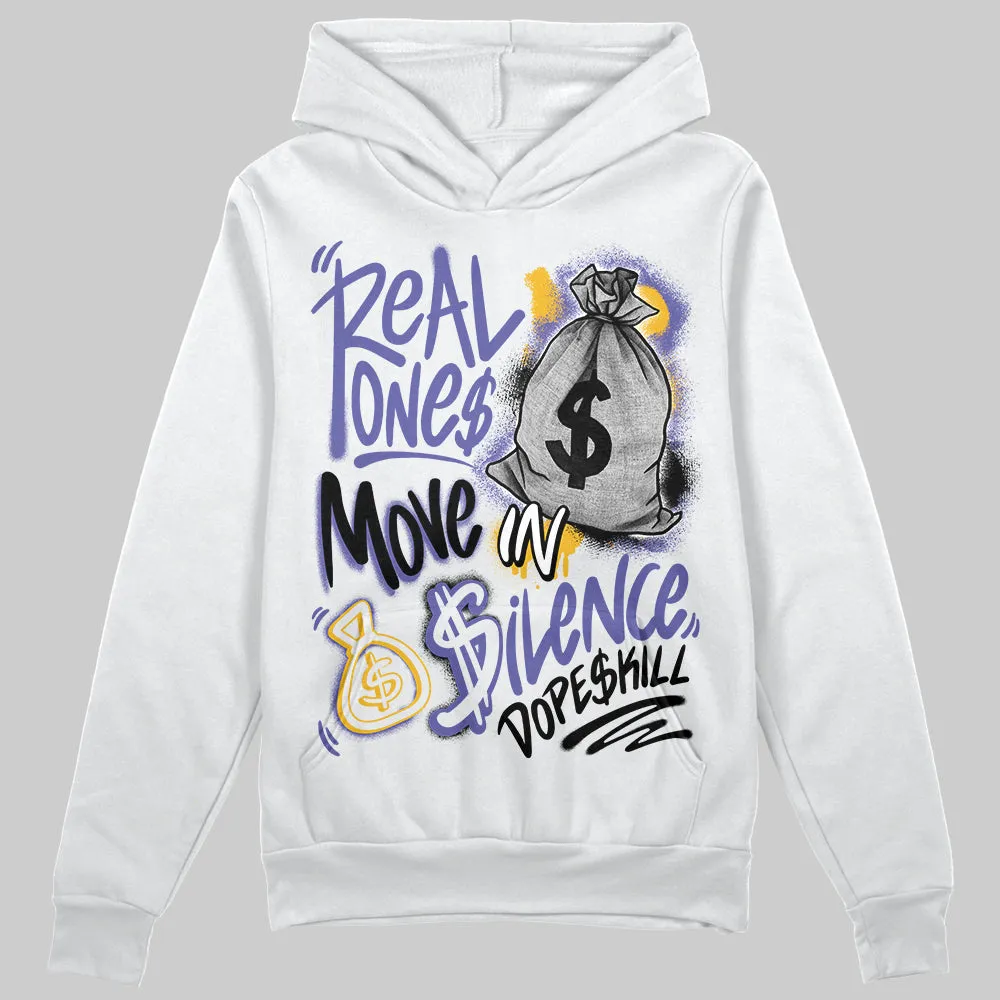 Lakers 4s DopeSkill Hoodie Sweatshirt Real Ones Move In Silence Graphic sold by DopeSkill product image thumbnail 2