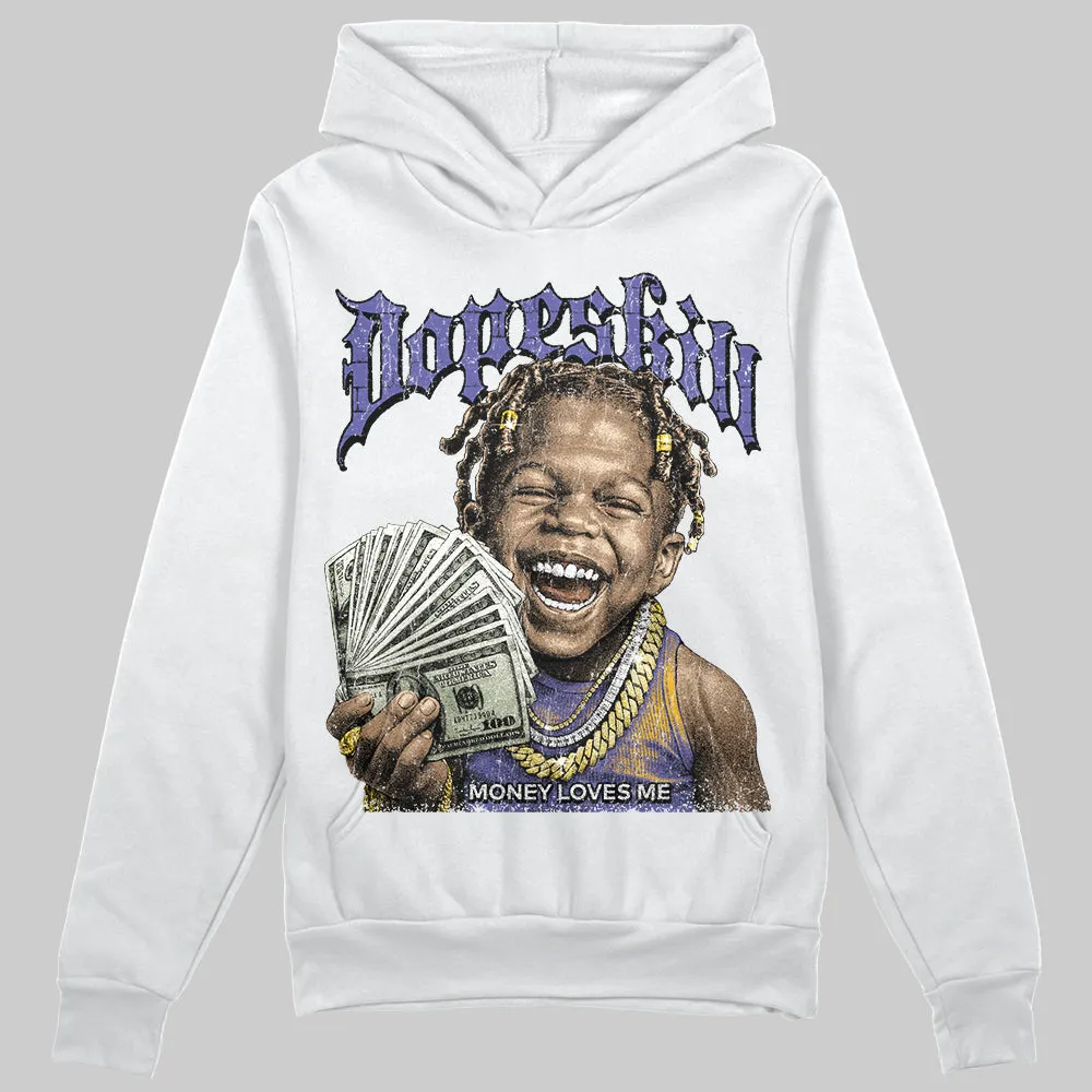 Lakers 4s DopeSkill Hoodie Sweatshirt Money Loves Me Graphic sold by DopeSkill product image thumbnail 2