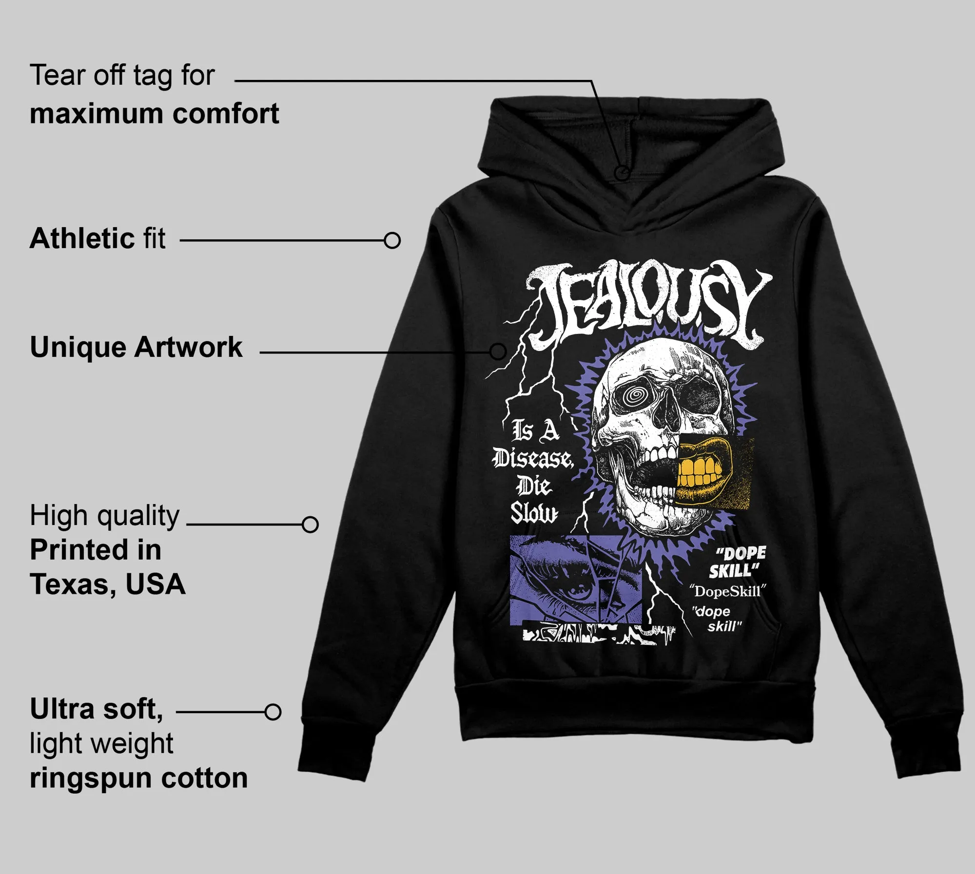 Lakers 4s DopeSkill Hoodie Sweatshirt Jealousy Graphic sold by DopeSkill product image thumbnail 3