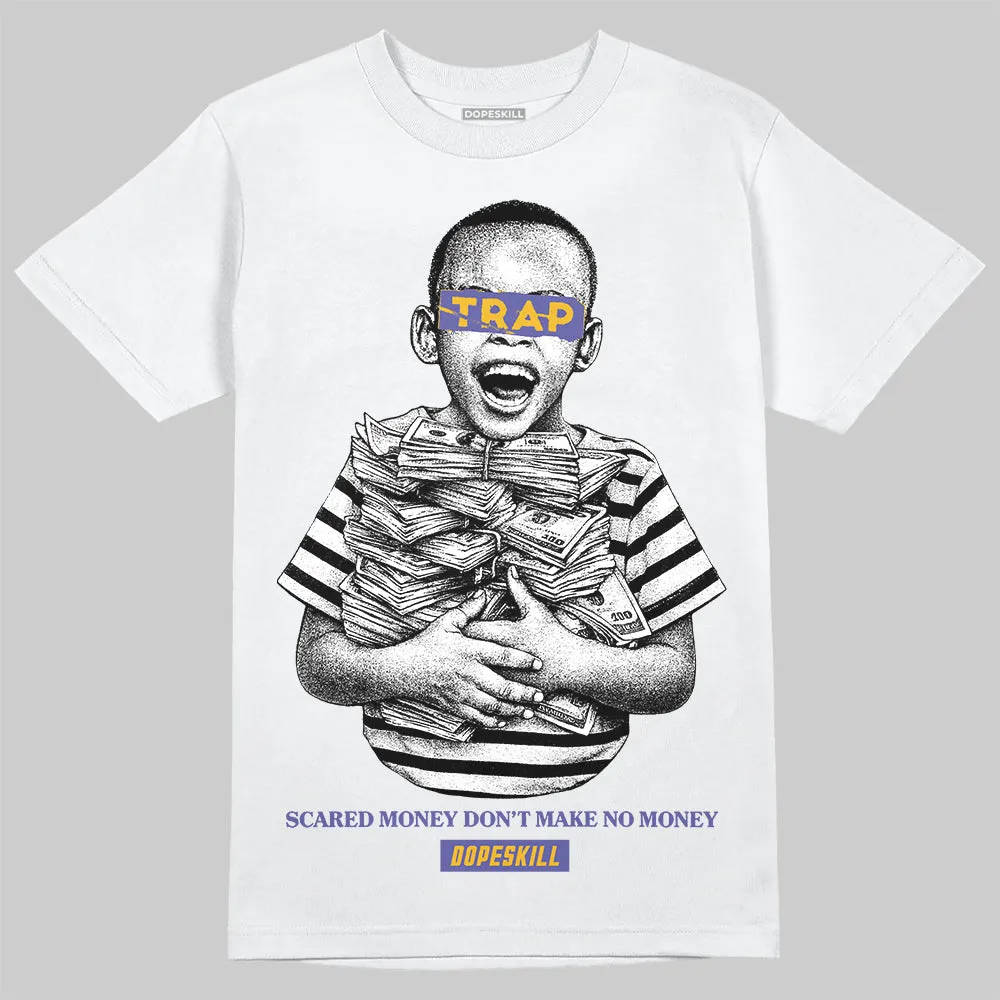 Lakers 4s DopeSkill T-Shirt Scared Money Don't Make No Money Graphic sold by DopeSkill product image thumbnail 2