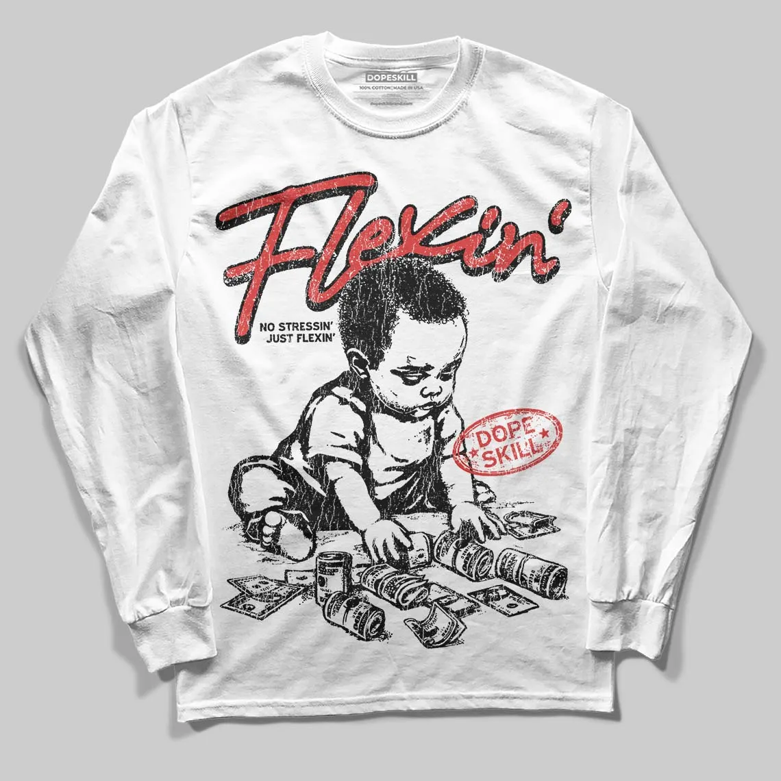 Reverse Infrared 6s DopeSkill Long Sleeve T-Shirt Flexin' Graphic sold by DopeSkill product image thumbnail 2