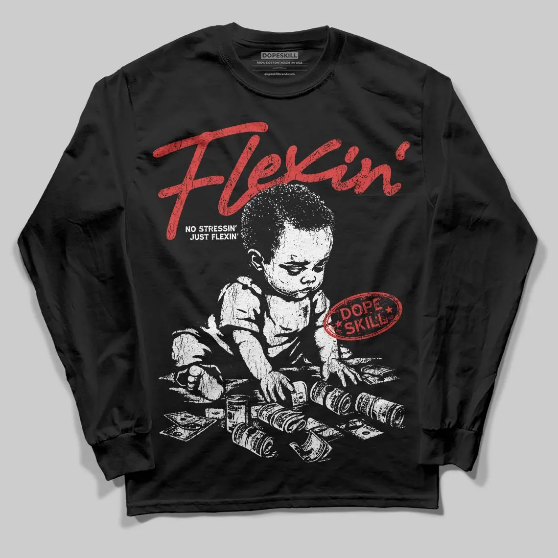 Reverse Infrared 6s DopeSkill Long Sleeve T-Shirt Flexin' Graphic sold by DopeSkill