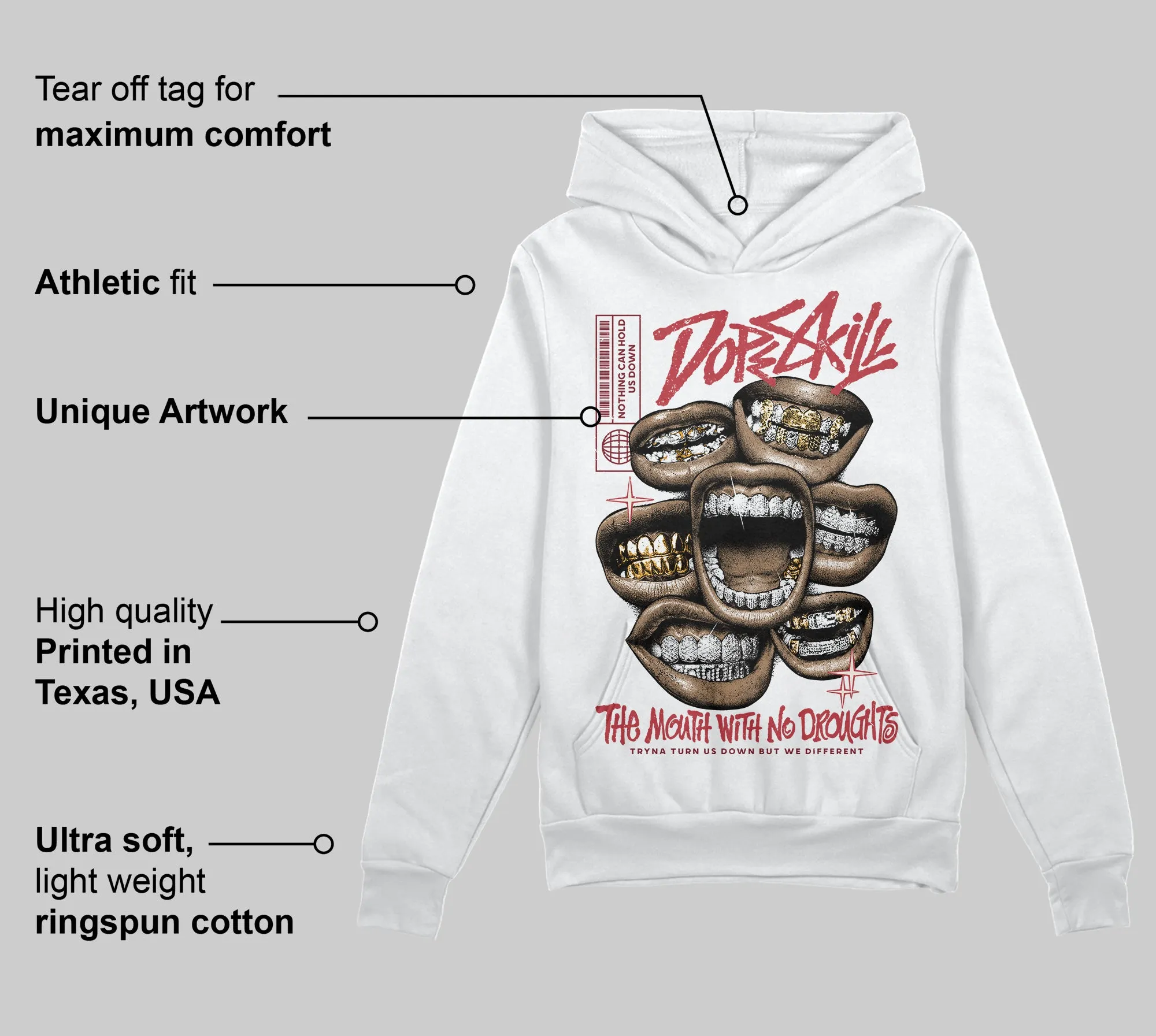 Valentine’s Day 4s DopeSkill Hoodie Sweatshirt The Mouth With No Droughts Graphic sold by DopeSkill product image thumbnail 3