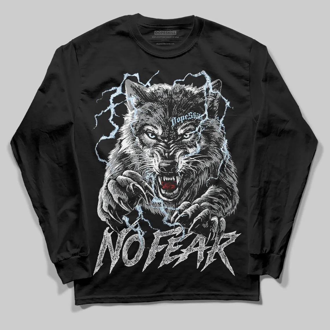 Wolf Grey 5s DopeSkill Long Sleeve T-Shirt No Fear Graphic sold by DopeSkill product image thumbnail 2